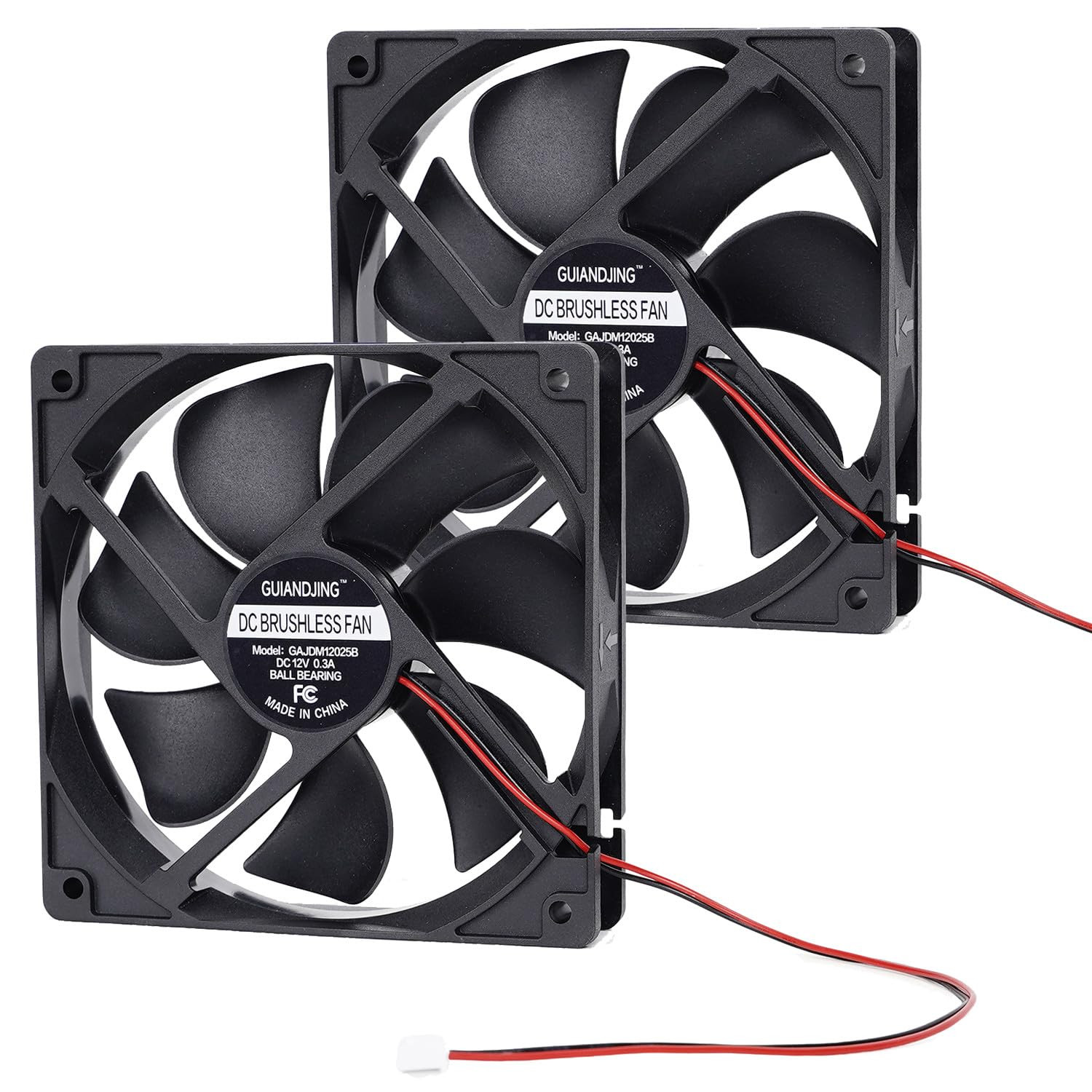 12025 Cooling Fan 120Mm X 120Mm X 25Mm DC 12V 2Pcs Dual Ball Bearings Brushless