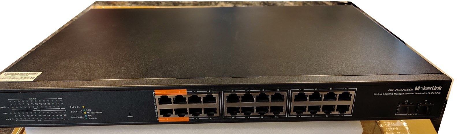 MokerLink 26 Ports 2.5G Managed PoE Switch (Model: POE-2G24210GSM)