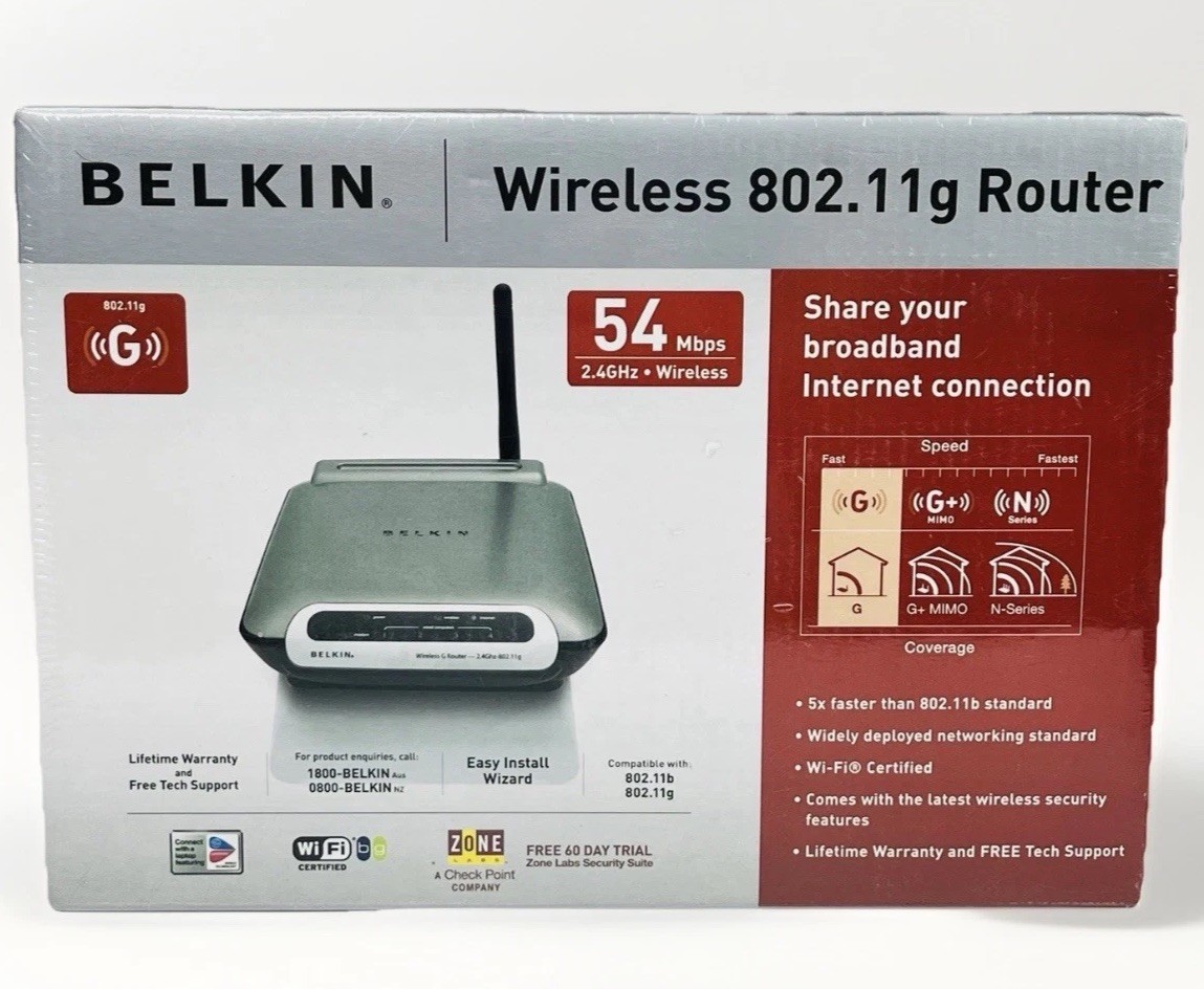 Belkin Wireless 802.11g Router F5D7230au4 54Mbps 2.4GHz New Sealed