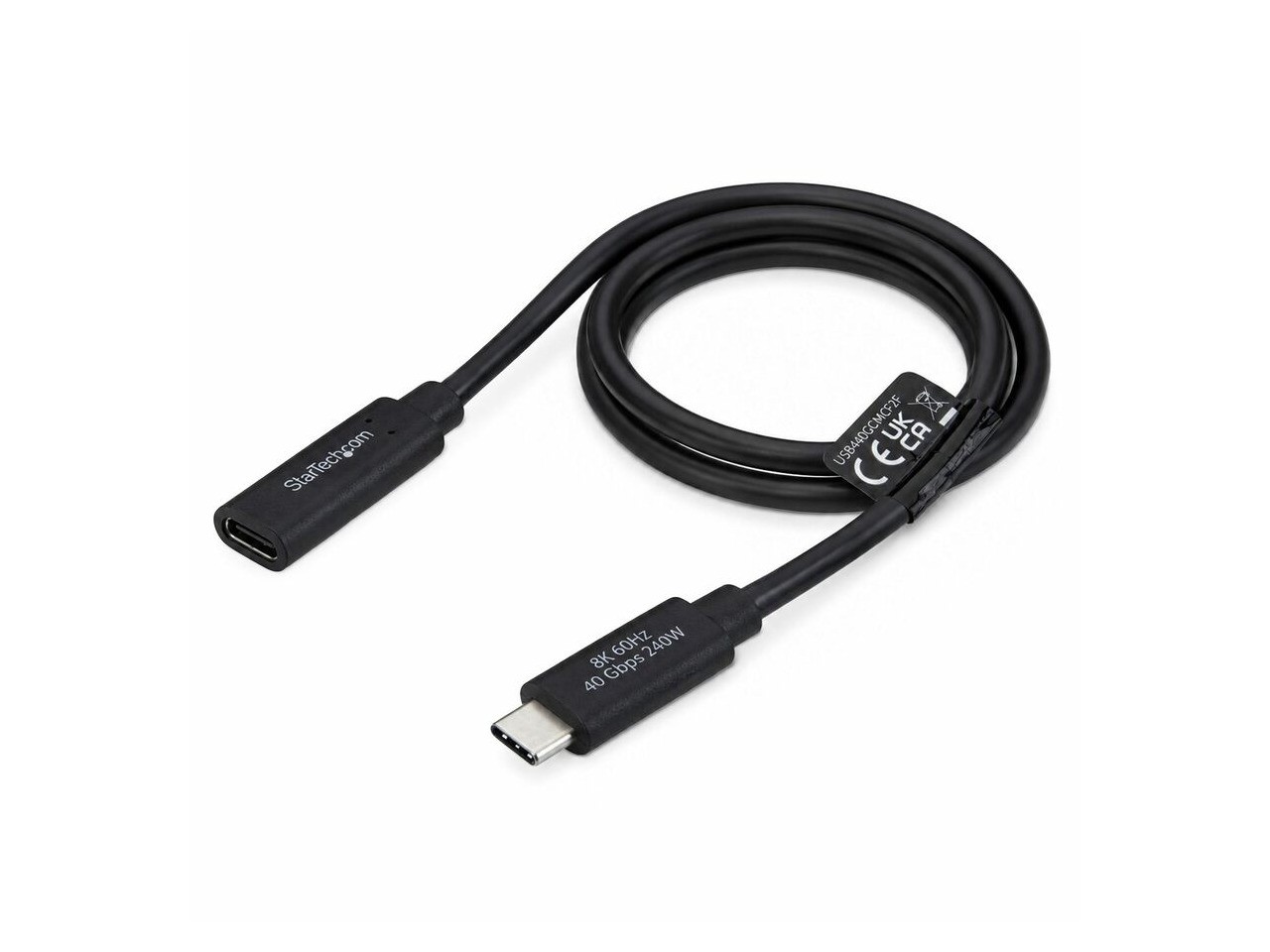StarTech 2ft (60cm) USB4 Extension Cable - 40Gbps - 240W - 8K 60Hz/4K 240Hz - US