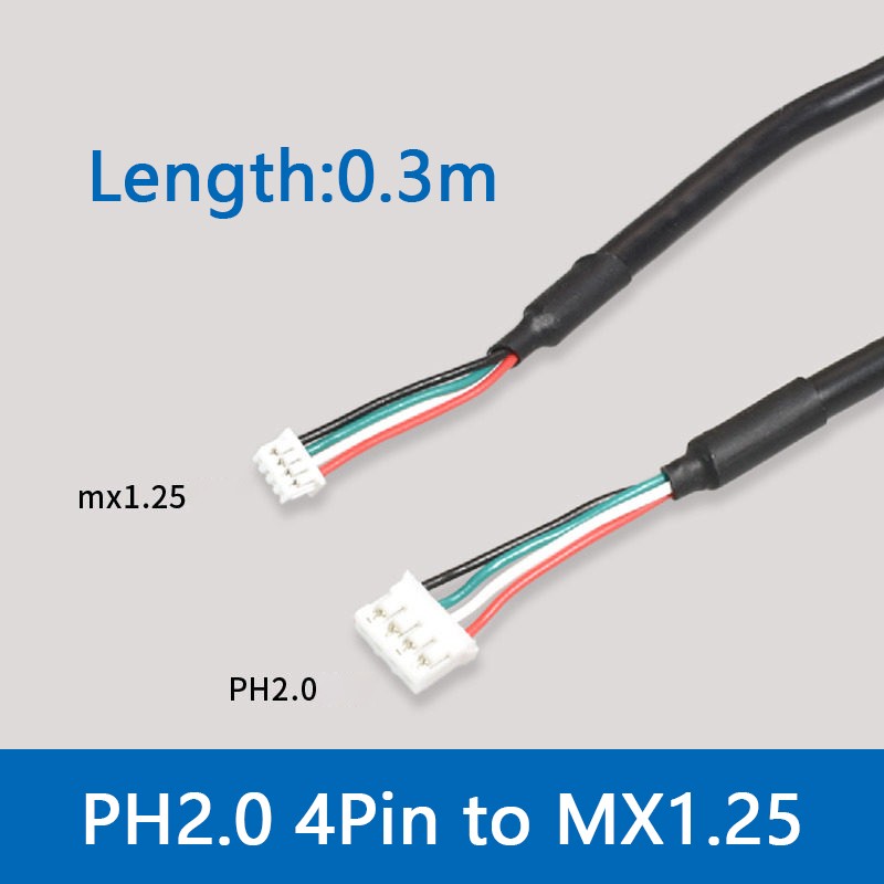 JST PH 2.0mm to MX1.25 4 Pin Connector Cable Pitch Adapter Lead 0.3m Copper Wire