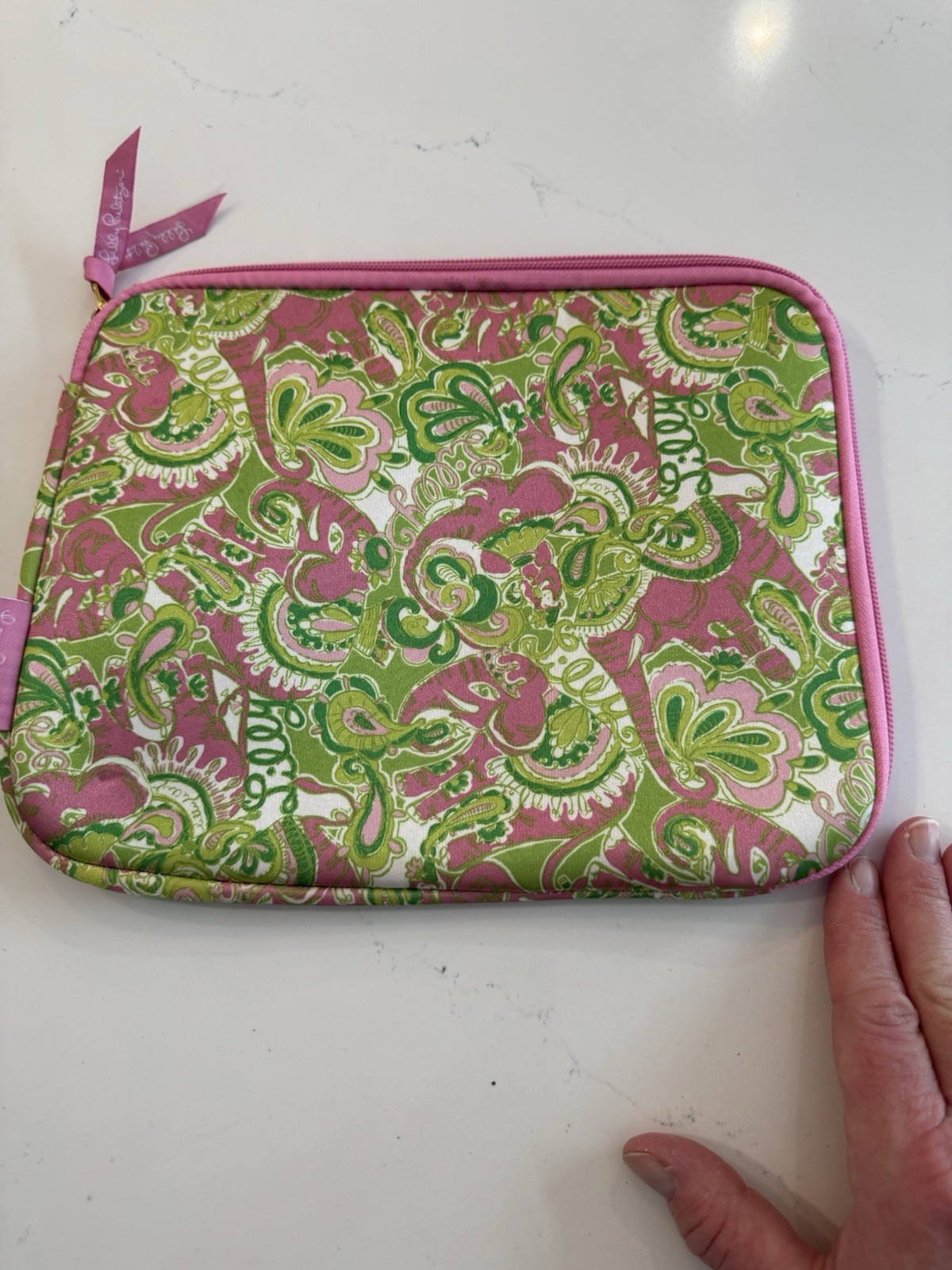 Lilly Pulitzer Neoprene Tech Sleeve Case Flamingos 10x8 Tablet Zip Around Pocket