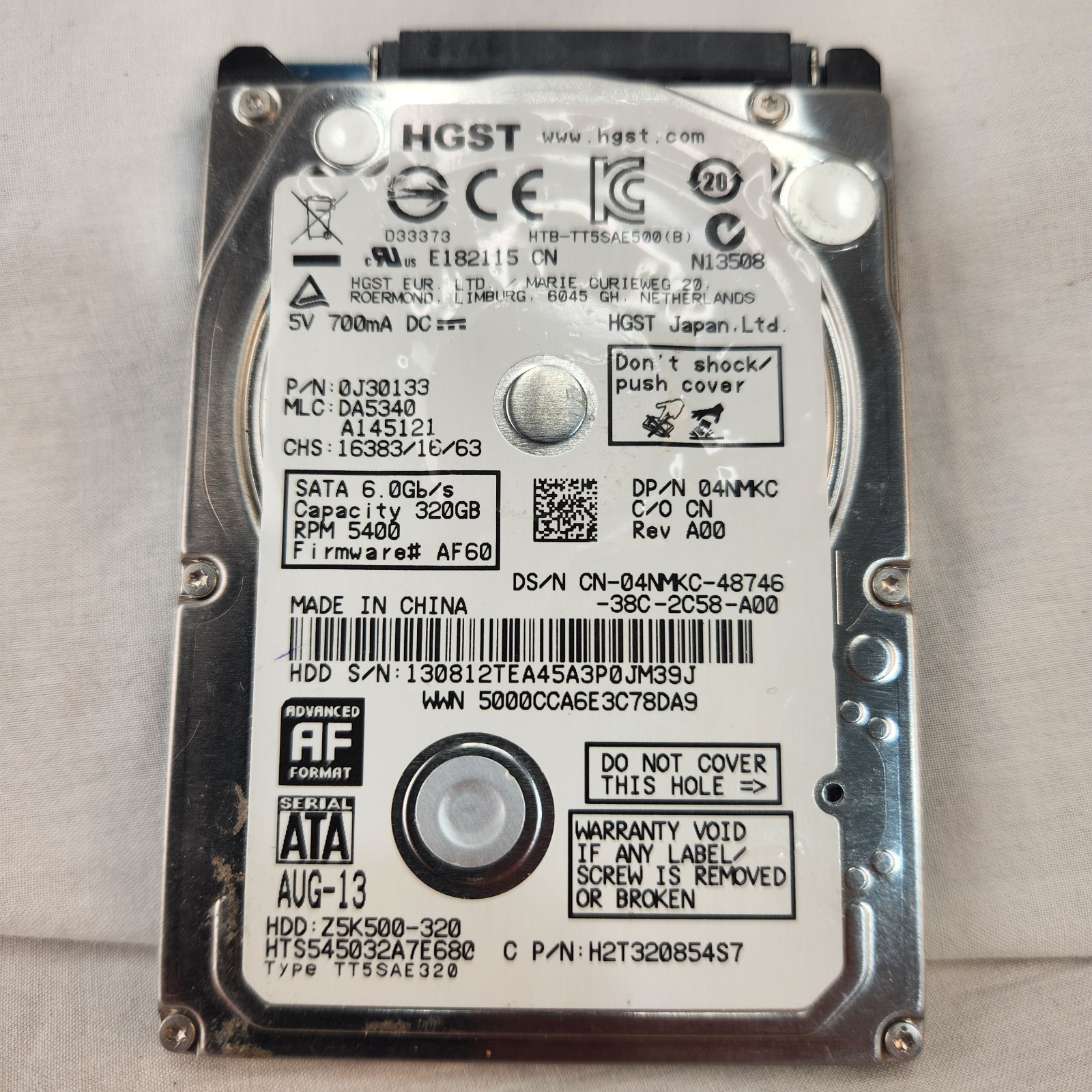 Hitachi/HGST 320GB HDD Z5K500-320 5400 RPM 2.5" SATA Laptop Hard Drive