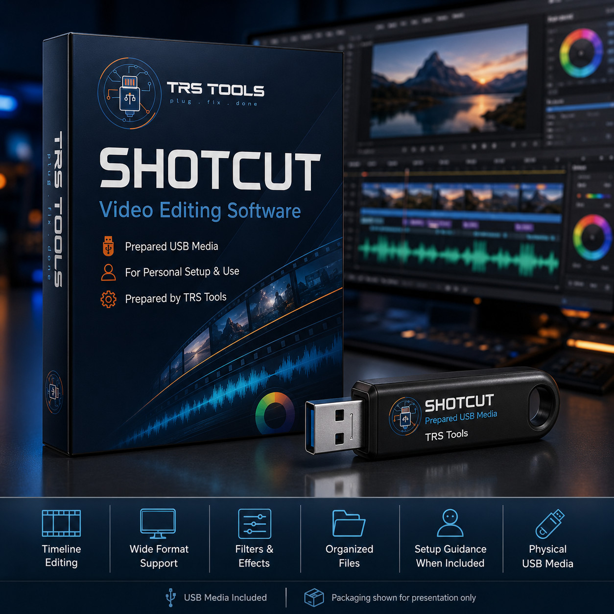 Shotcut USB Prepared Physical Media Video Editor