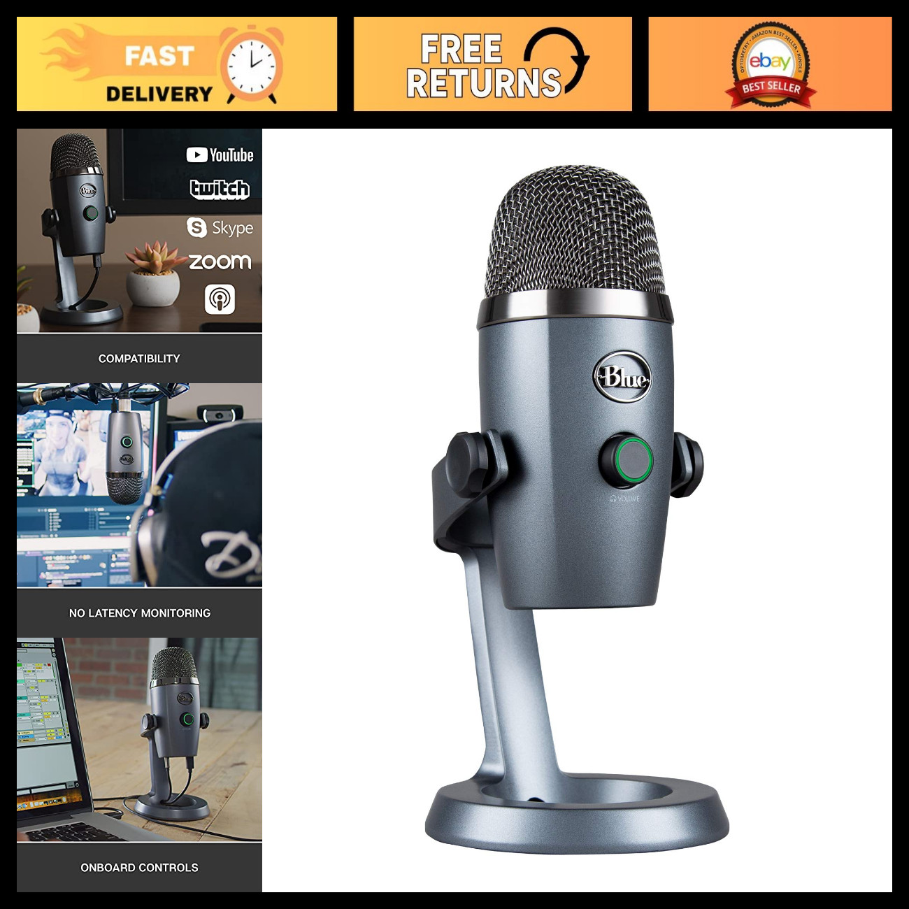 USB Microphone for Gaming, Streaming, Podcasting, YouTube, Discord - Plug & Play