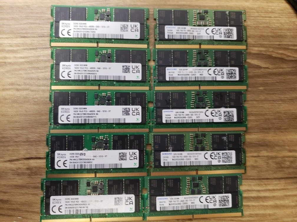 [ BULK LOT of 10] 16GB 1Rx8-PC5 5600 4800 MHz DDR5 SODIMM Laptop Memory RAM