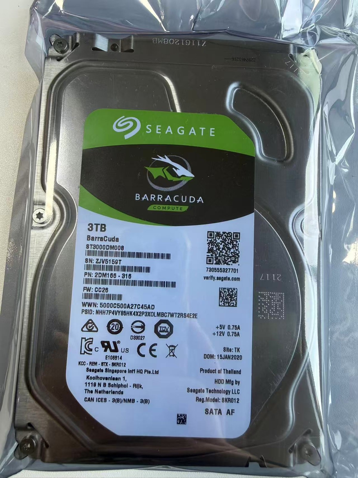 New Seagate ST3000DM008 BarraCuda 3TB 7200RPM 3.5" SATA 6Gb/s HDD 2DM166-316