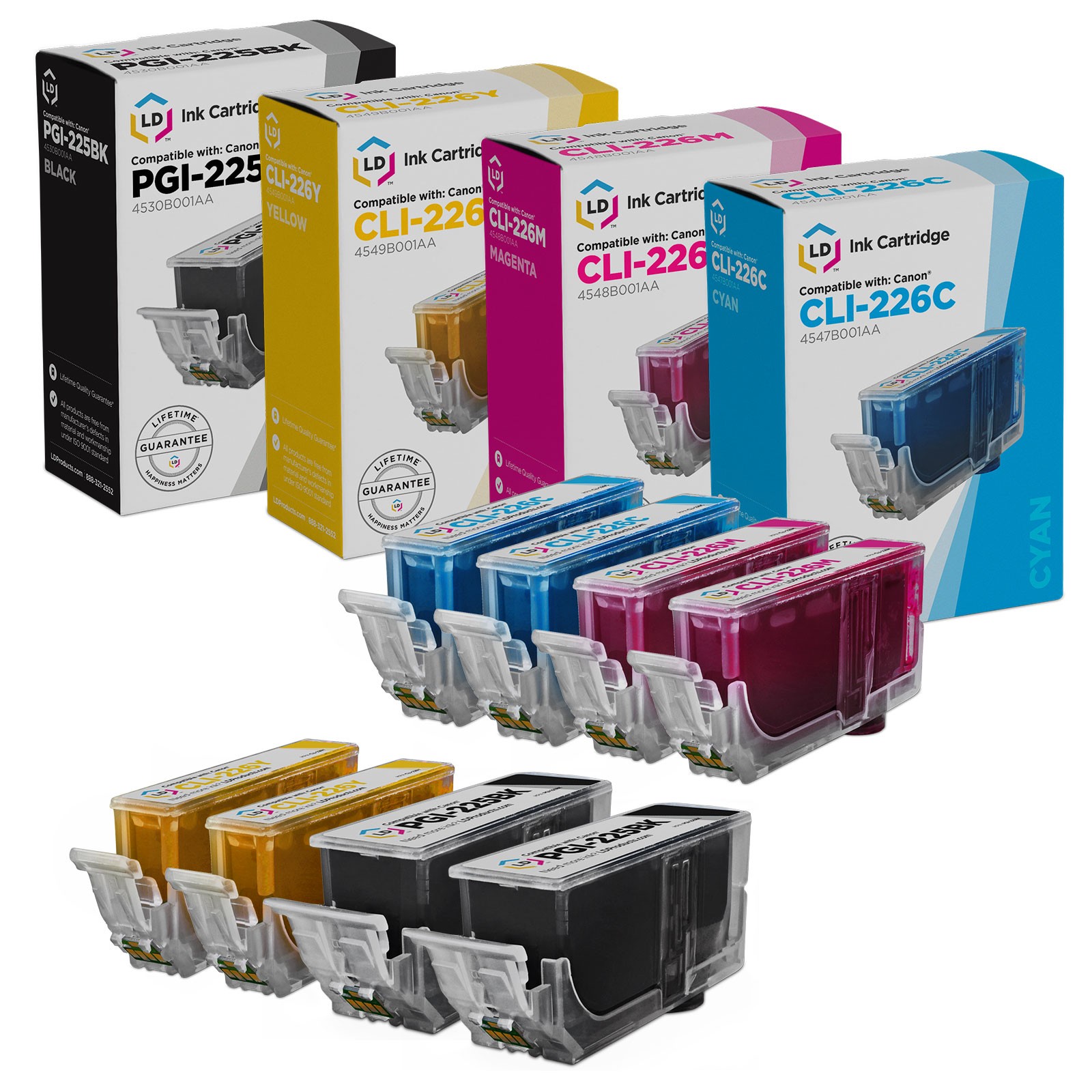 LD For Canon CLI226 PGI225 8pk Inkjet PGI225 CLI226C CLI226M CLI226Y