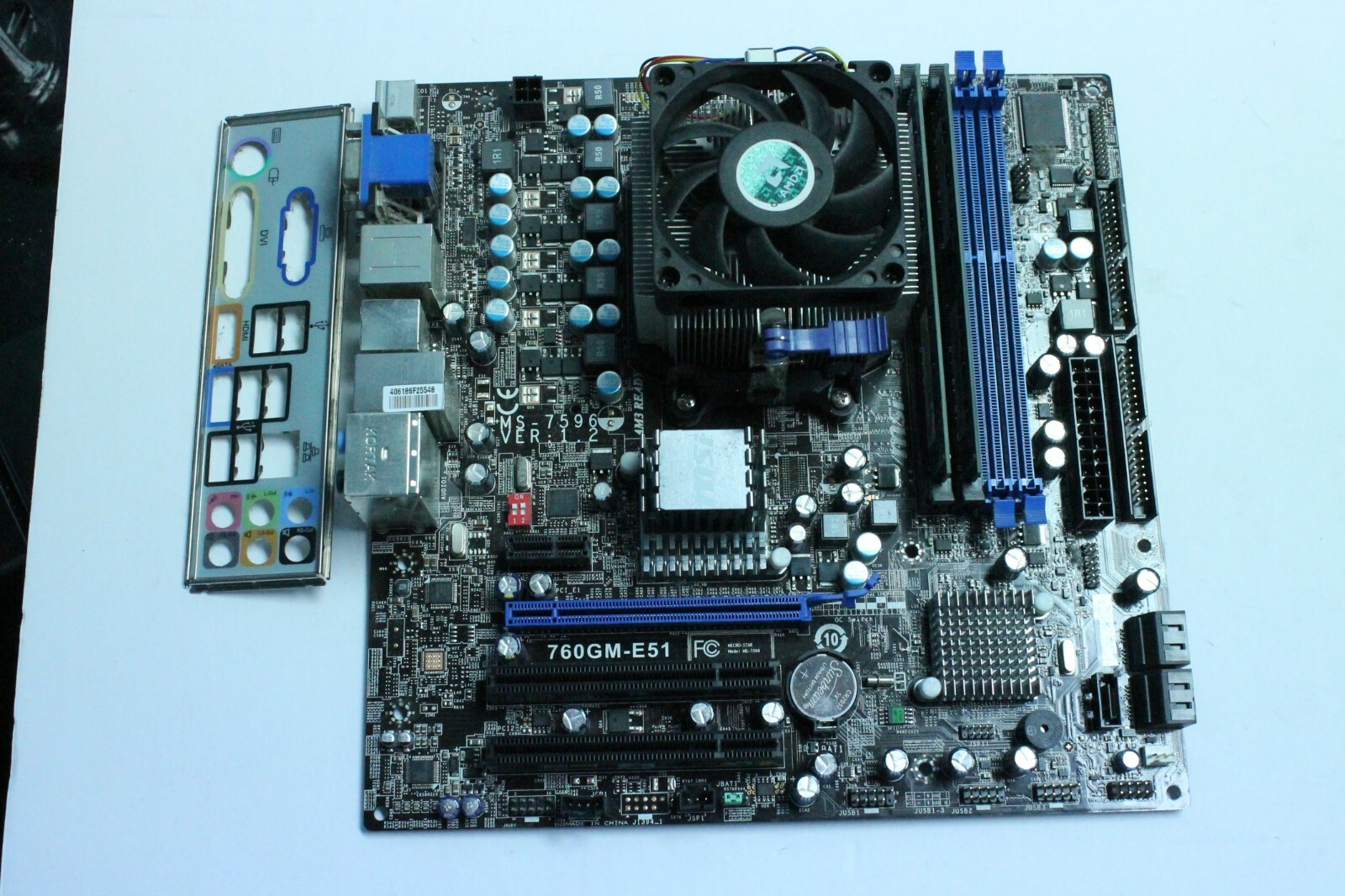 MSI 760GM-E51 Mobo - AMD Athlon x2 B22 2.8 Ghz - 4gb DDR3 Ram w/ I/O Shield