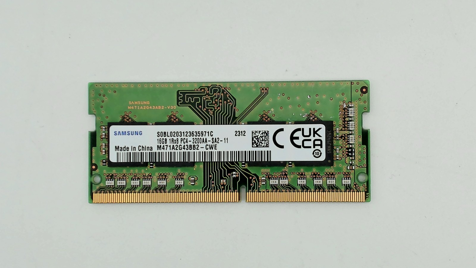 Samsung 16GB DDR4-3200 SODIMM PC4-25600S Single Rank x8 Module