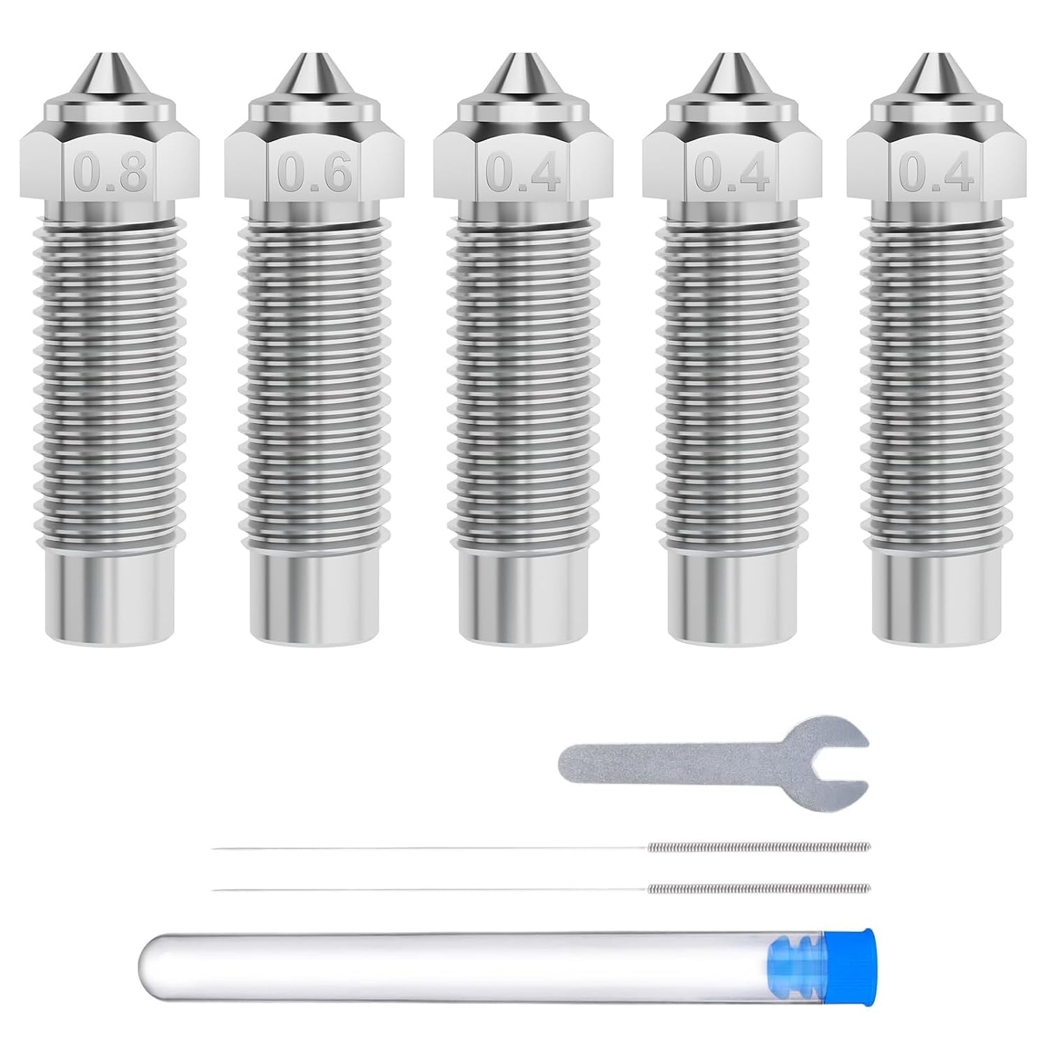 5Pcs Harden Steel Nozzles for Neptune 4 Plus/Max, Wear-Resistant 3D Printer Nozz