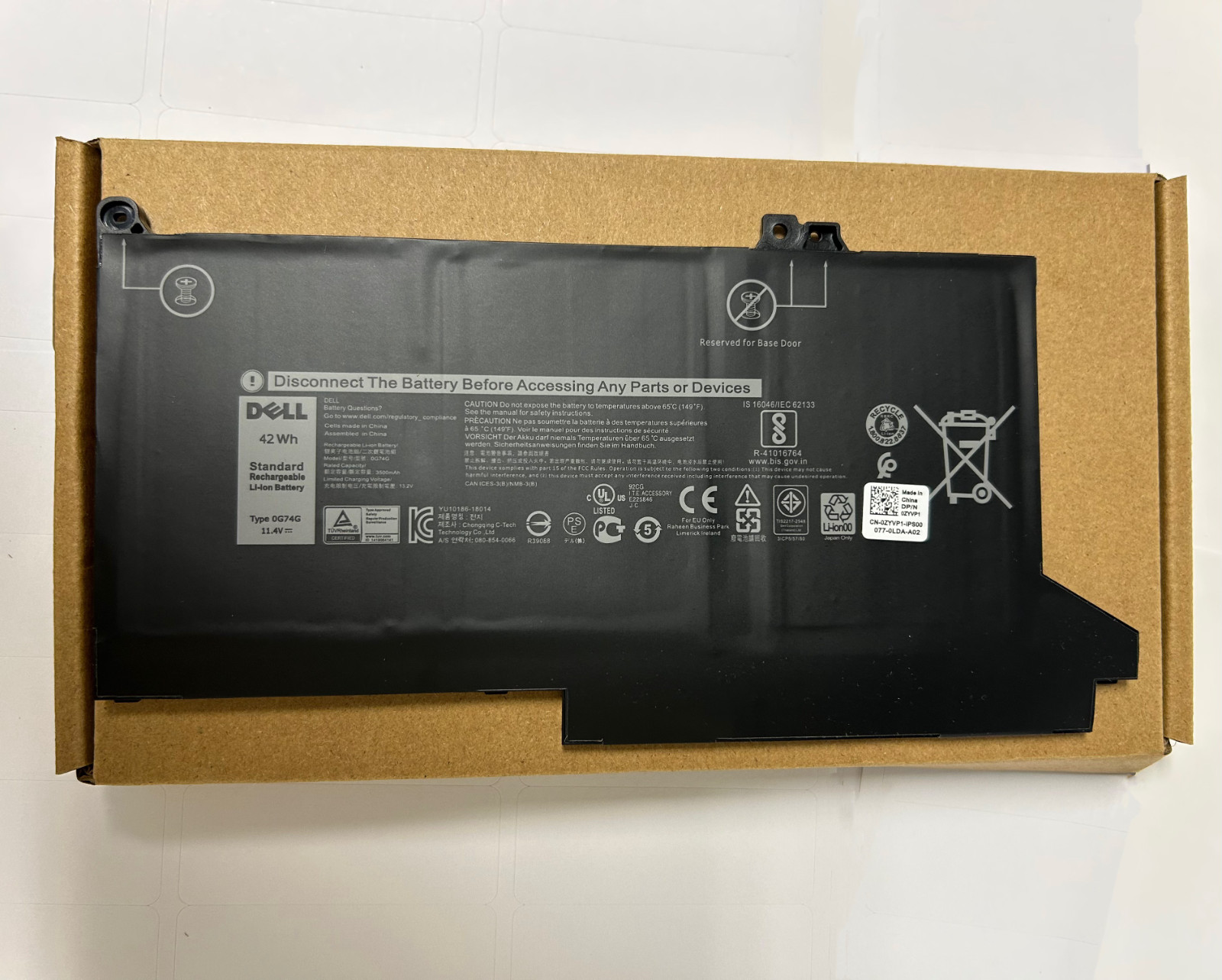 Genuine 0G74G Battery For Dell Latitude 5300 5310 7300 7400 02PFPW 2PFPW 08JYHH