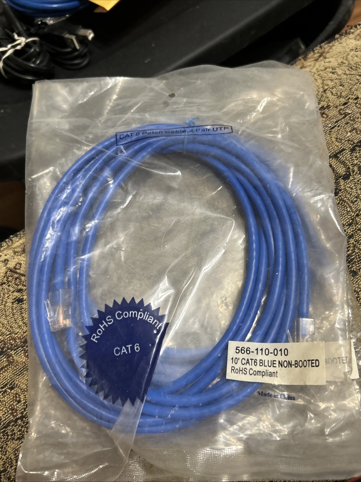 Quiktron Q-Series Patch Cords, CAT6, Non-Booted, Blue, 10 FT
