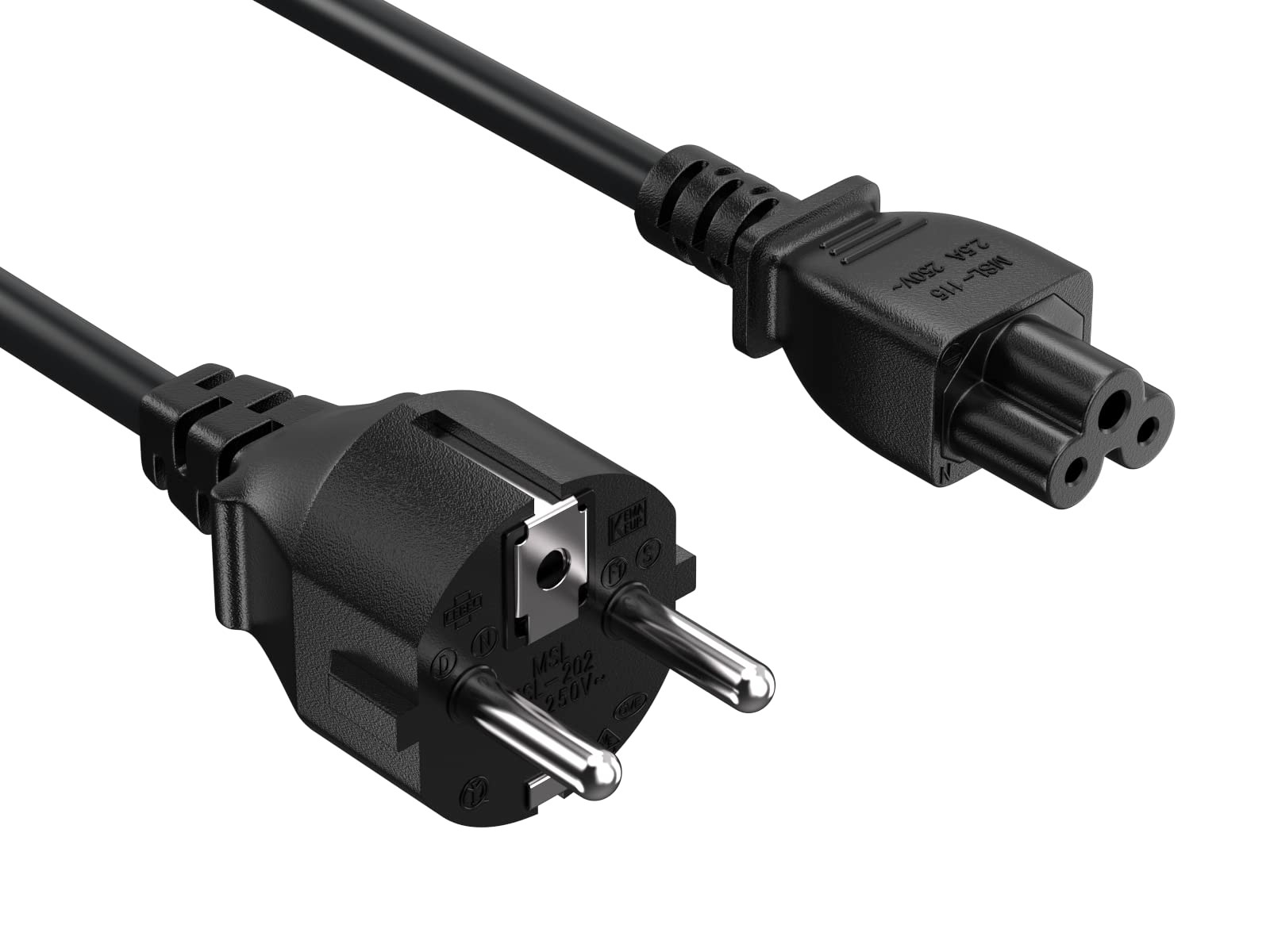 Cable Leader 6 ft European Schuko 3-Prong Notebook Power Cord Straight