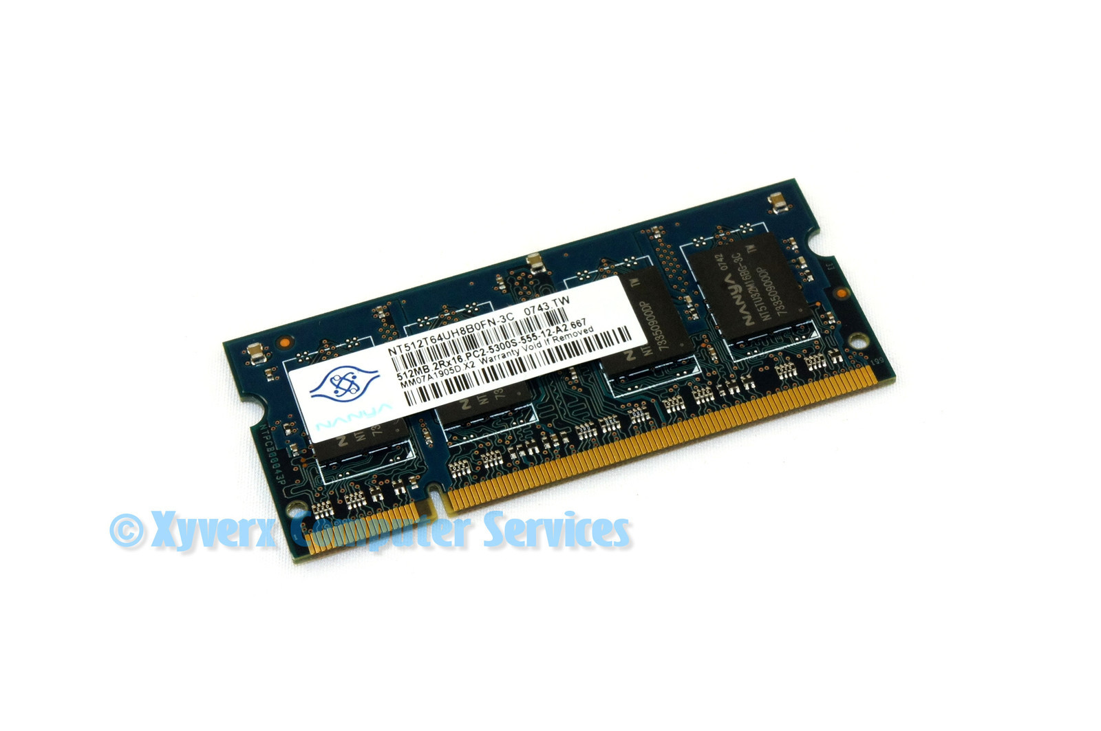 NT512T64UH8B0FN-3C GENUINE OEM NANYA LAPTOP MEMORY 512MB PC2-5300 (CA61)