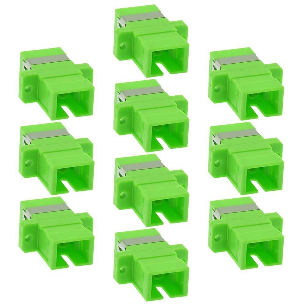 10x SC APC Simplex Singlemode Flange Fiber Optic Coupler Adapter Connector Green