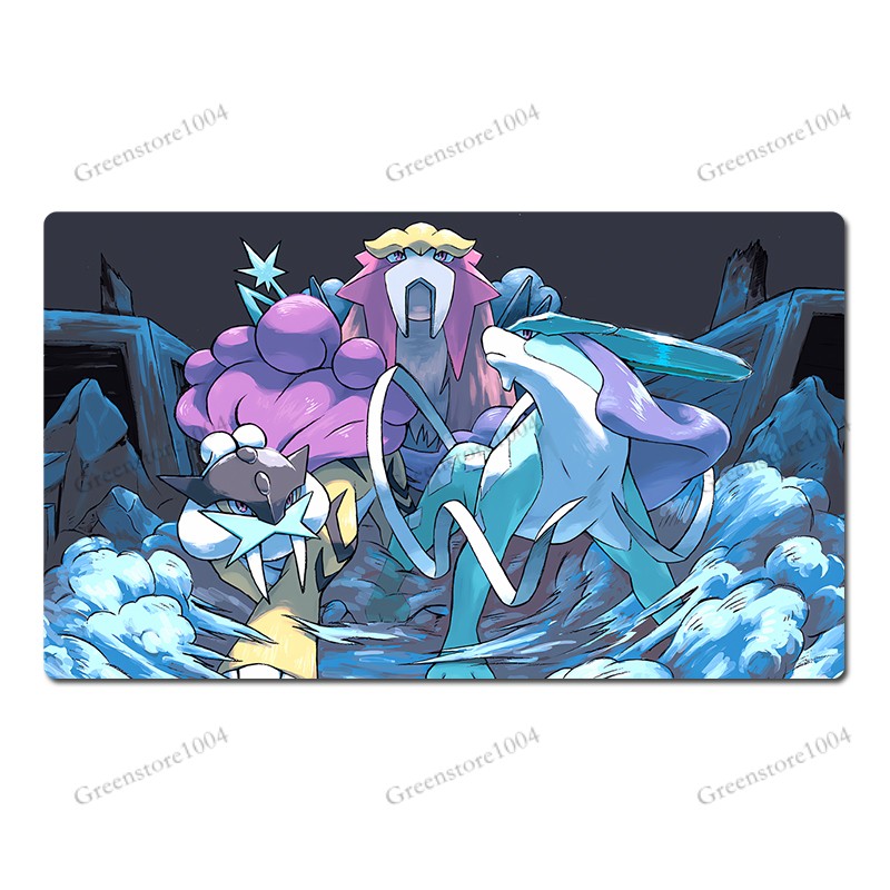 Suicune Raikou Board Game Pokemon Table Playmat TCG CCG Mat Play Pad Mousepad