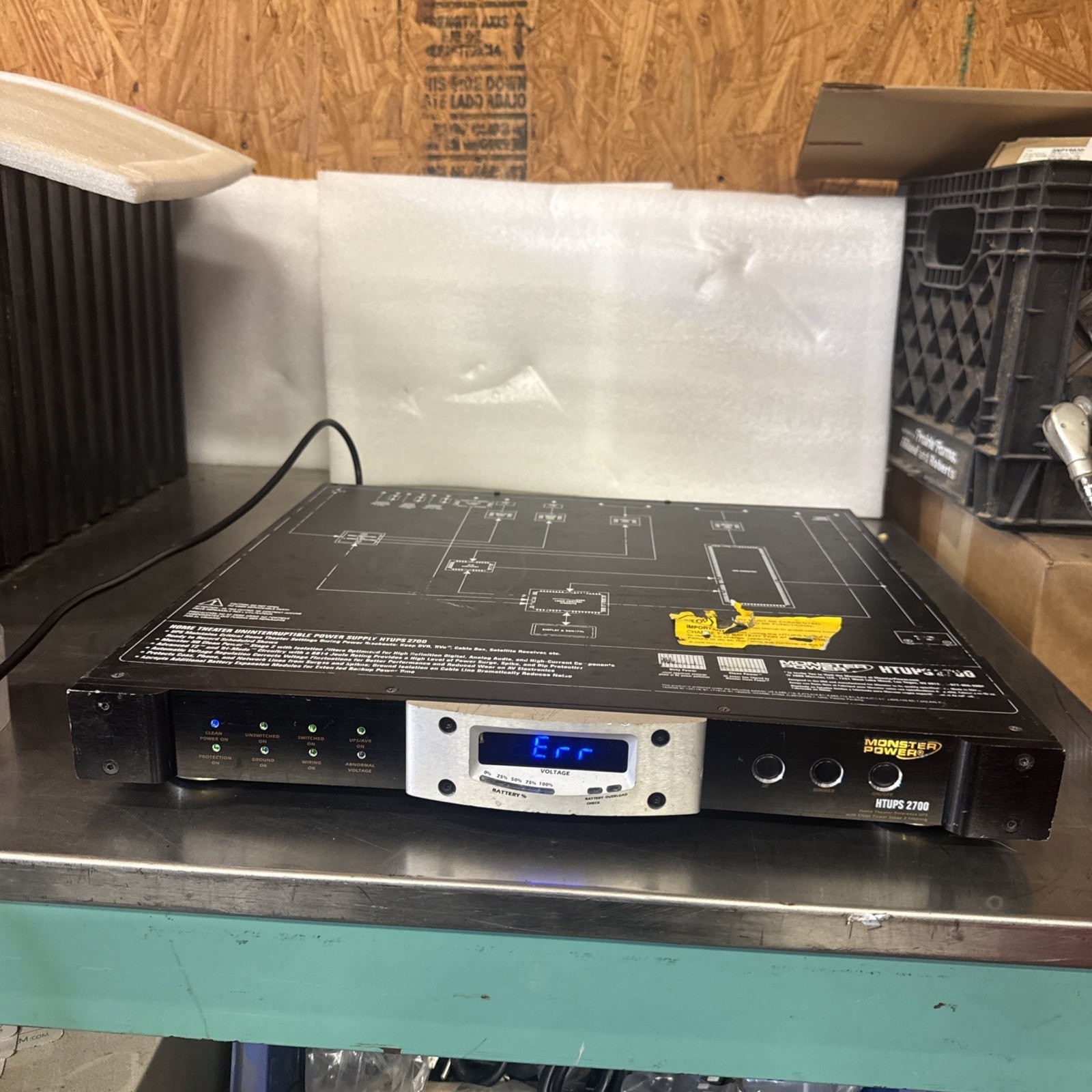 Monster Power HTUPS 2700 Home Theater Surge Protection. For Parts 13 