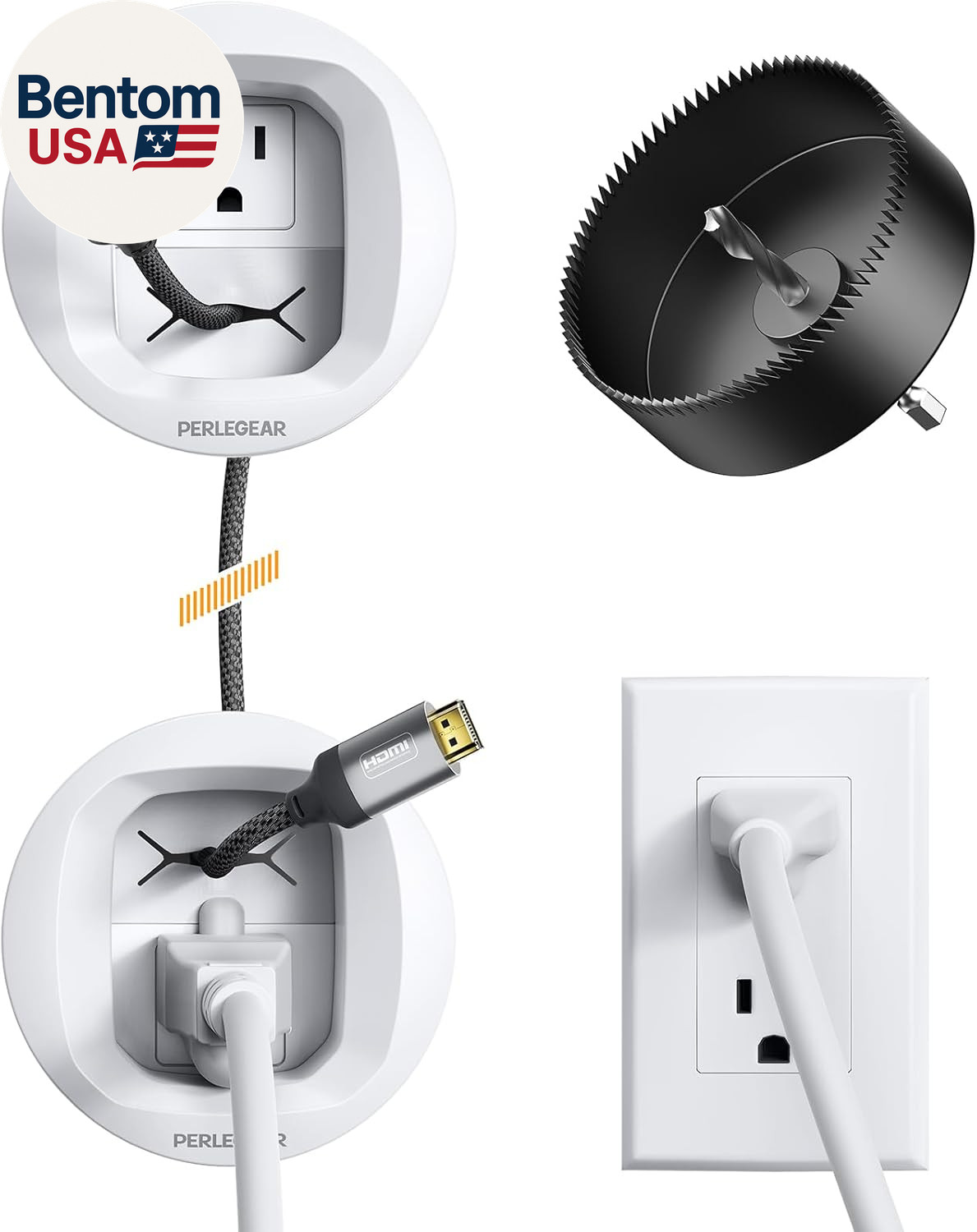 In-Wall Cable Management Kit, TV Cord Hider for Wall Mounted TV and Speakers, Po