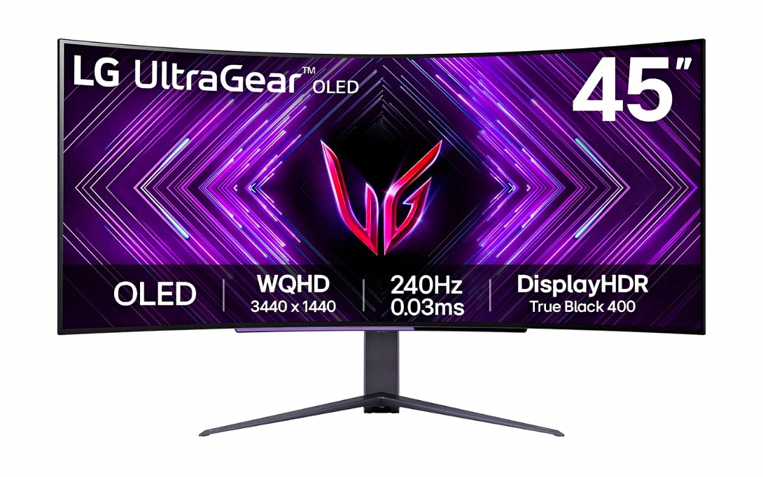 LG UltraGear 45in Curved OLED 3440x1440 240Hz 0.03ms HDR HDMI DP