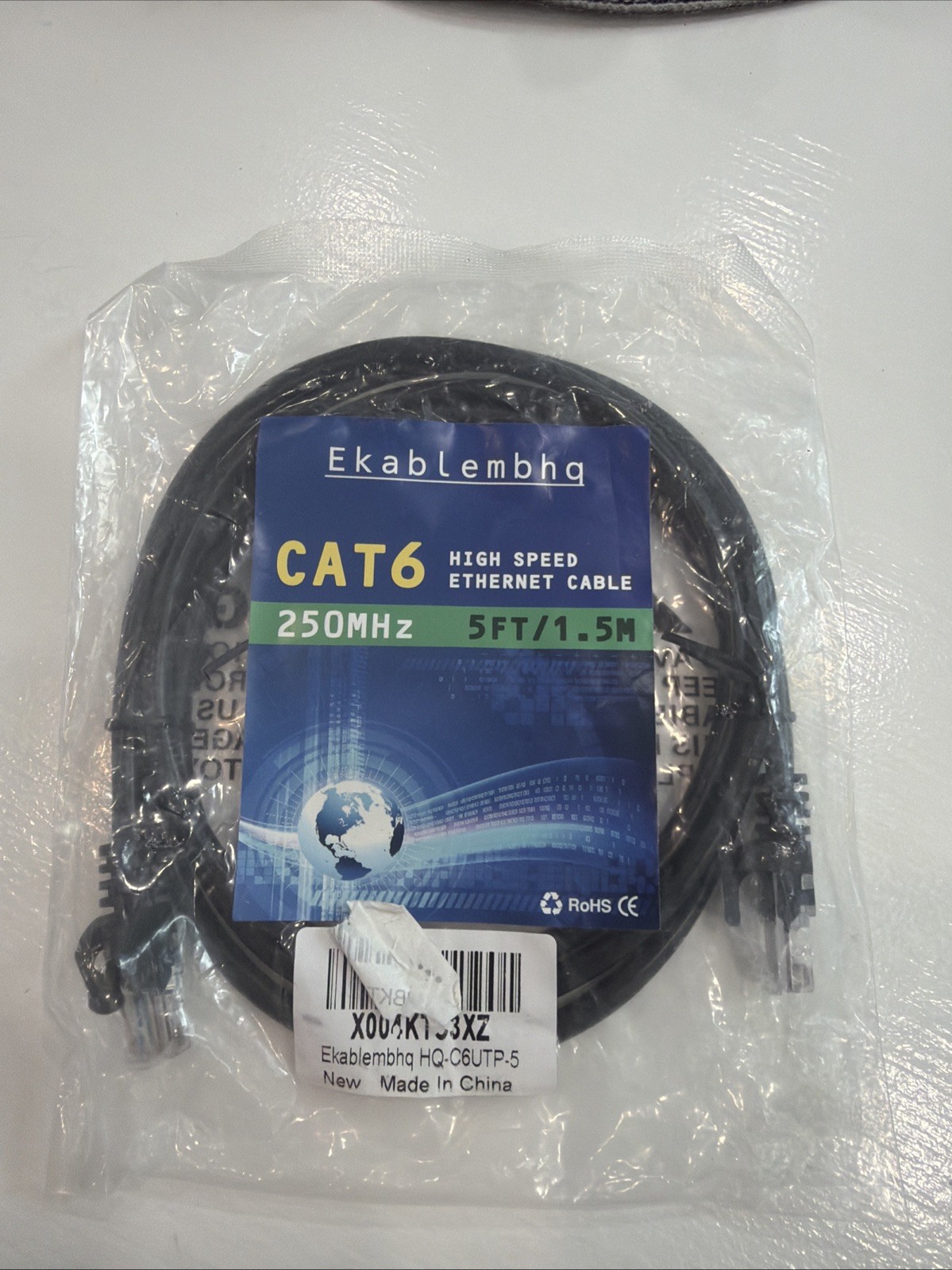 Cat6 High Speed Ethernet Cable 5 Ft/1.5M 250MHz Ekablembhq