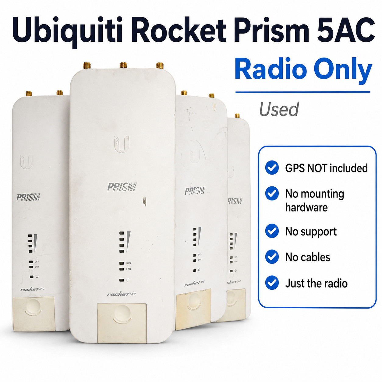 Ubiquiti airMAX Rocket Prism 5AC RP-5AC Radio Tested Working
