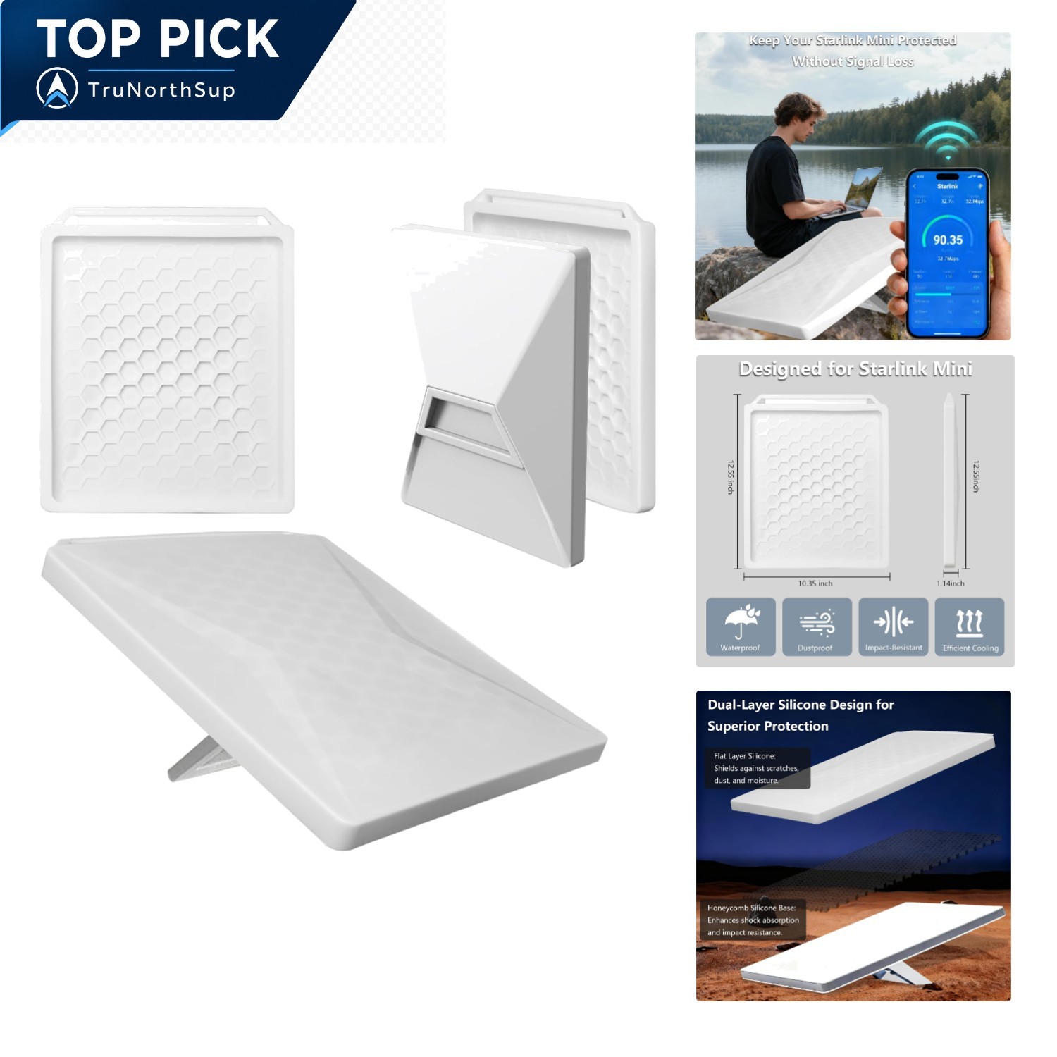 Starlink Mini Silicone Protective Case with Handle White Travel Compatible