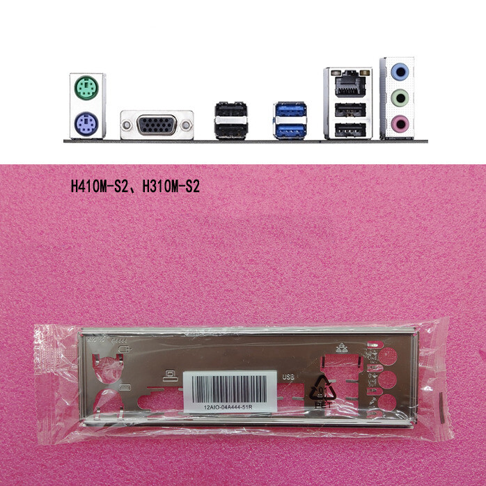 For Asus H410M-S2 & H310M-S2 Shield IO I/O Rear Baffle Backplate Motherboard