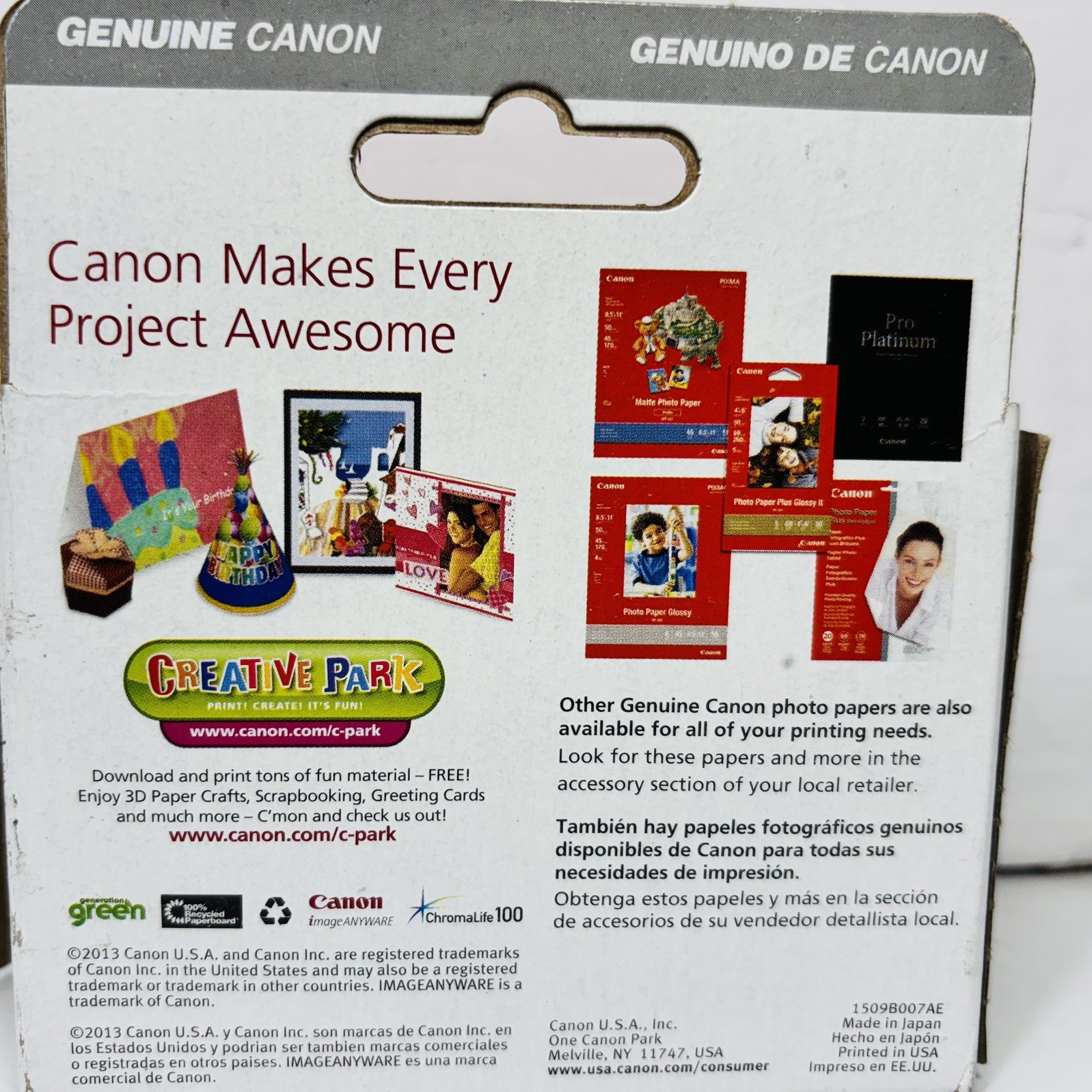 NEW Canon ChromaLife 100 Ink Cartridges Pack For iP100- 2x 35 Black, 1x 36 Color