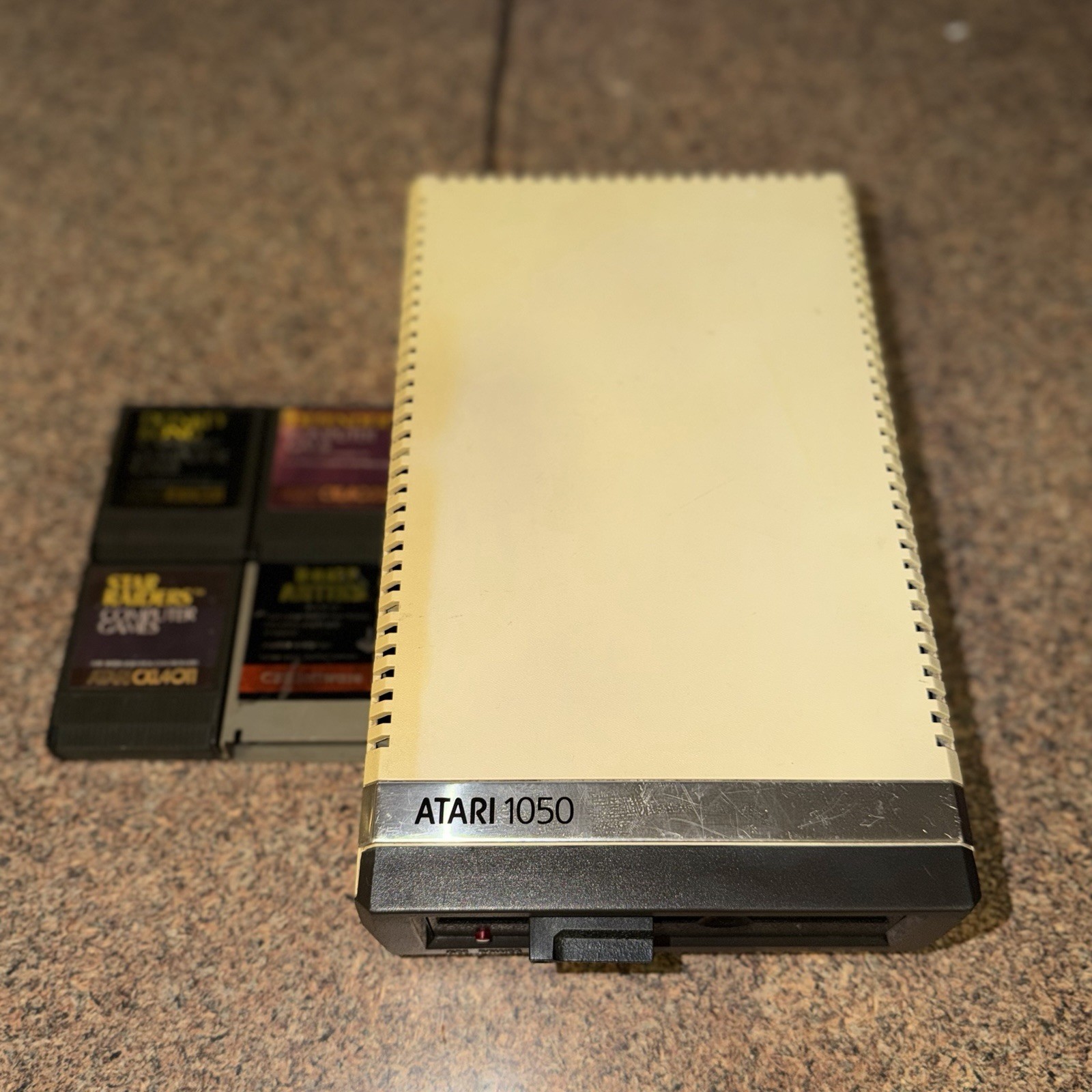 Vintage Atari 1050 Floppy Disk Drive 5.25" w PSU + 4 Games Bundle Power Tested⁠