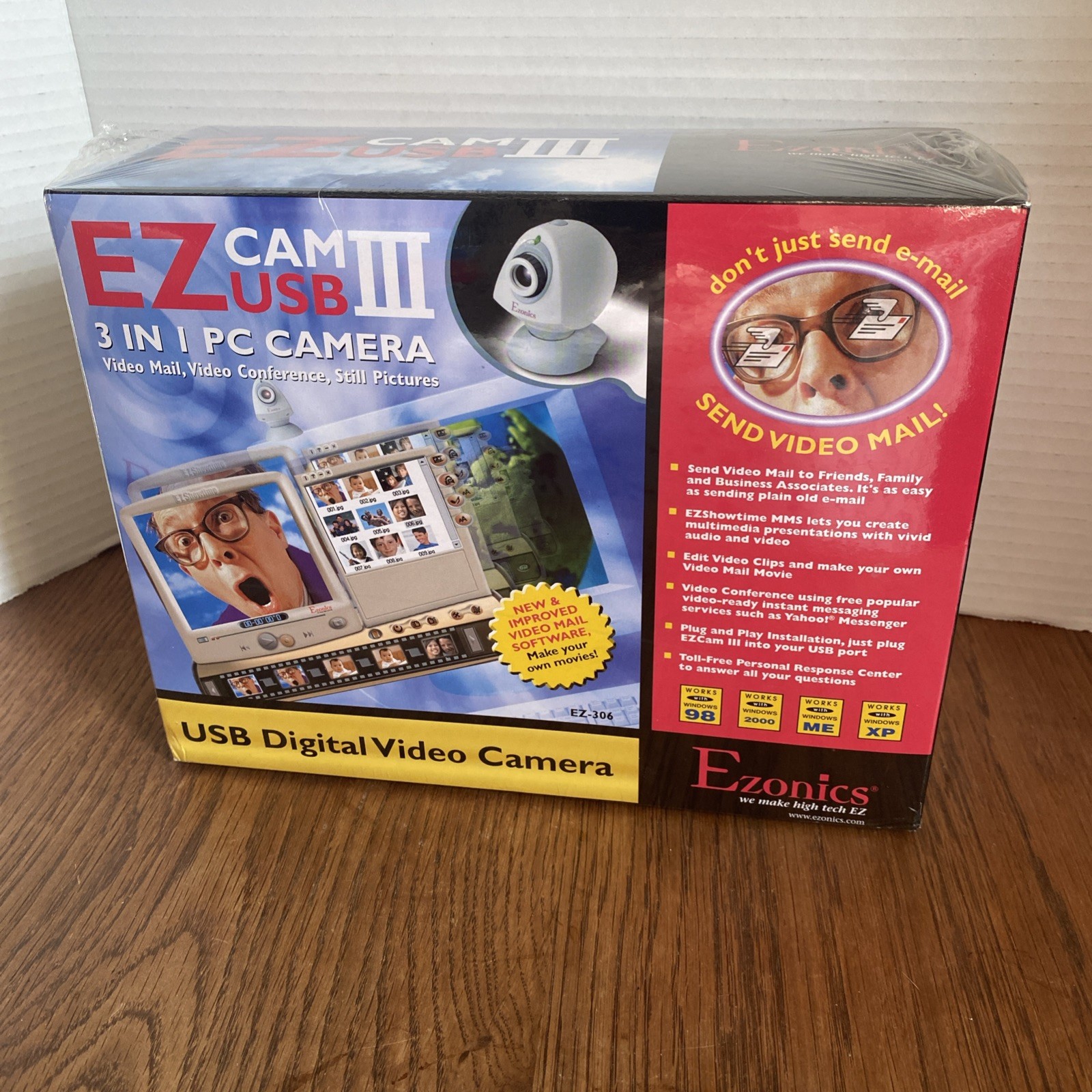 VINTAGE Ezonics EZ Web Cam III Model EZ-306 - Beige 3 in 1 PC Camera