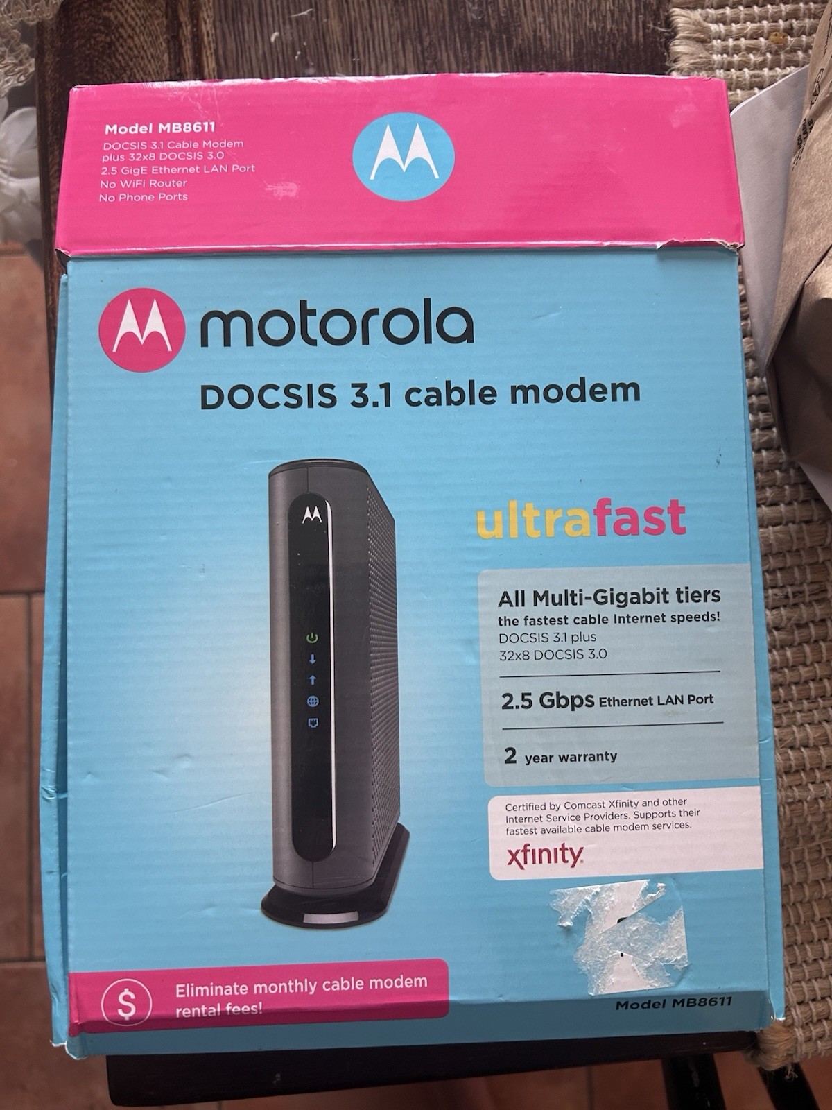Motorola Model MB8611 DOCSIS 3.1 Multi-Gig Cable Modem Ultra Fast TESTED