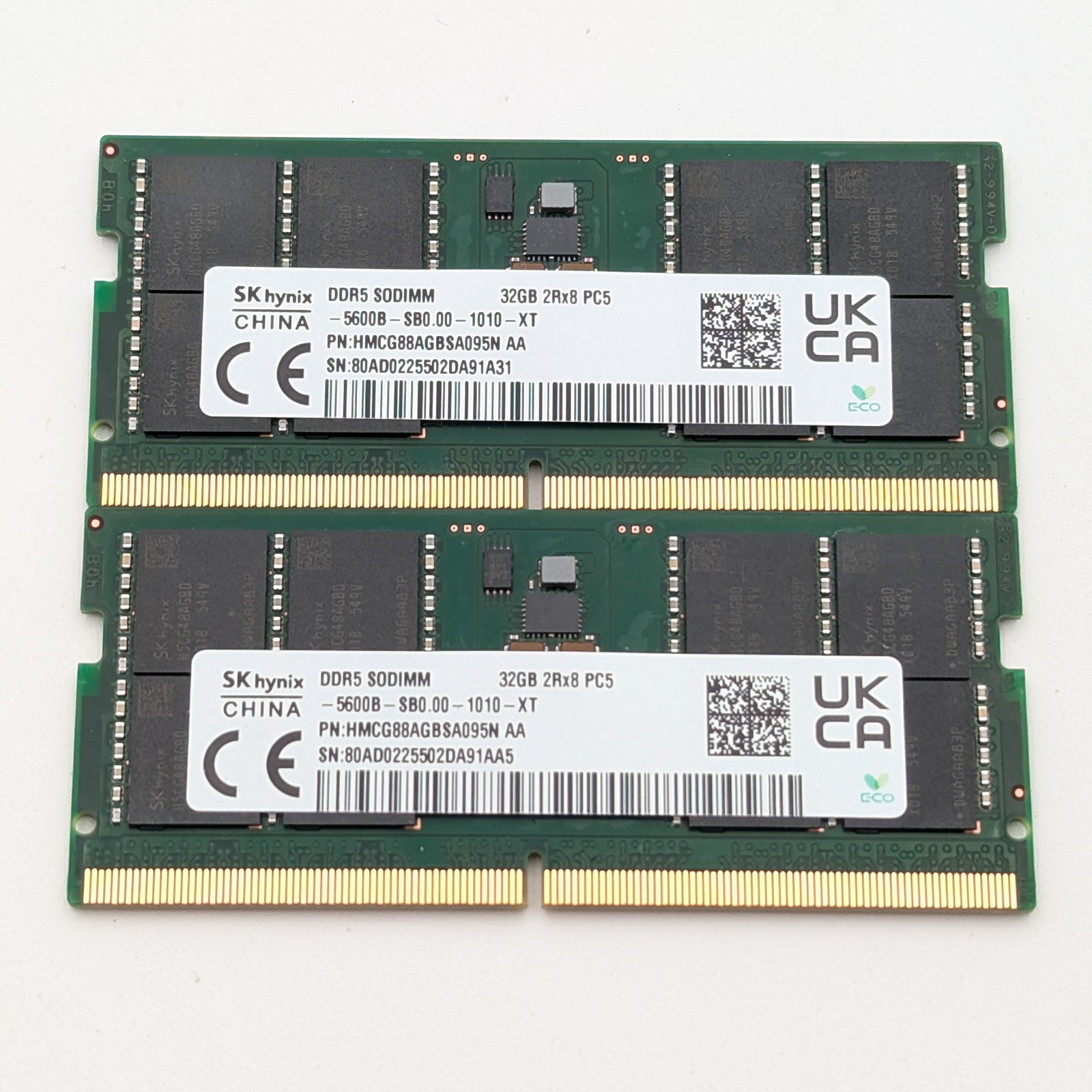 SK Hynix 64GB (2x32GB) DDR5-5600 PC5-44800S SODIMM RAM (HMCG88AGBSA095N AA)
