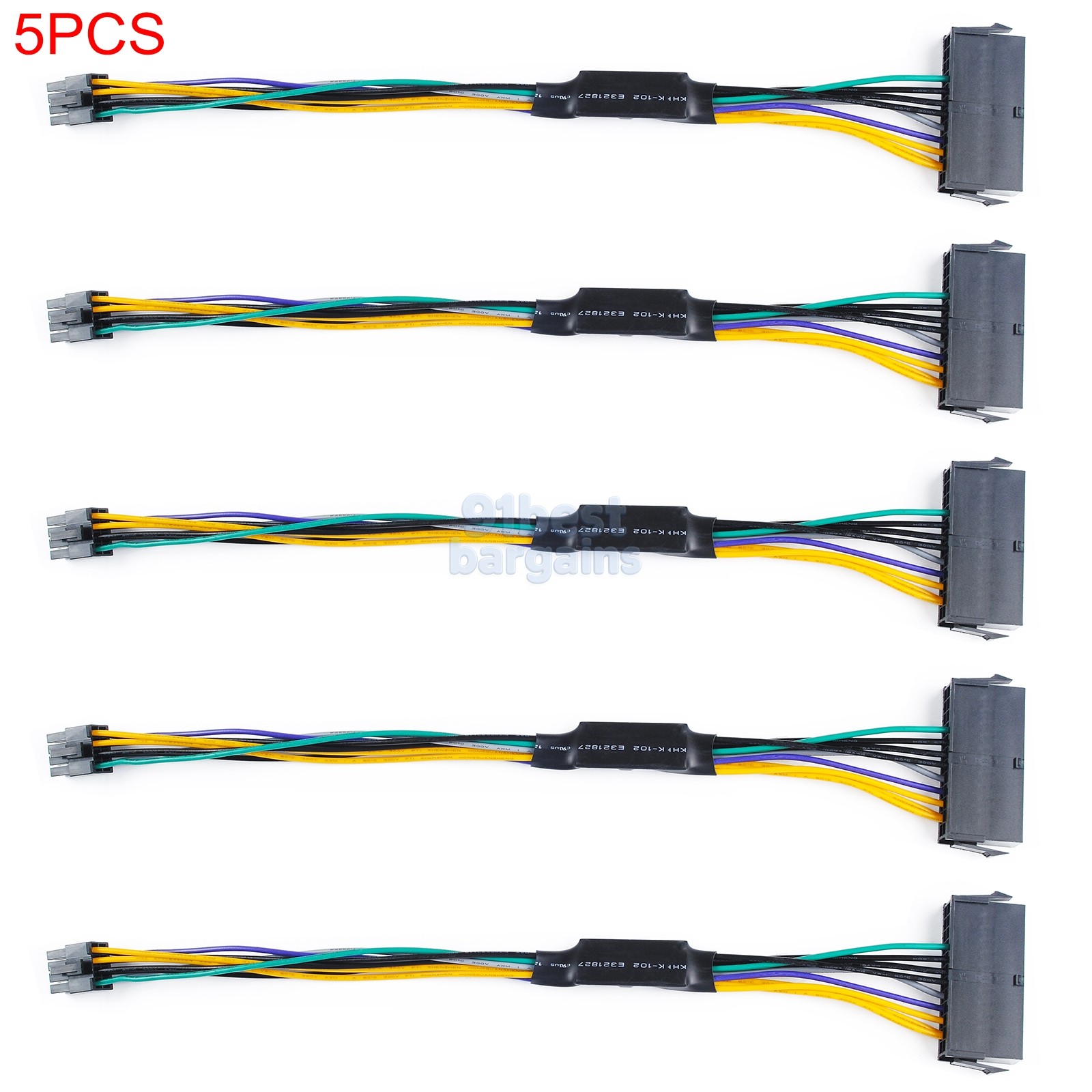 24-Pin to 8-Pin 18AWG ATX Power Supply Adapter Cable for Dell Inspiron 3670 5pcs