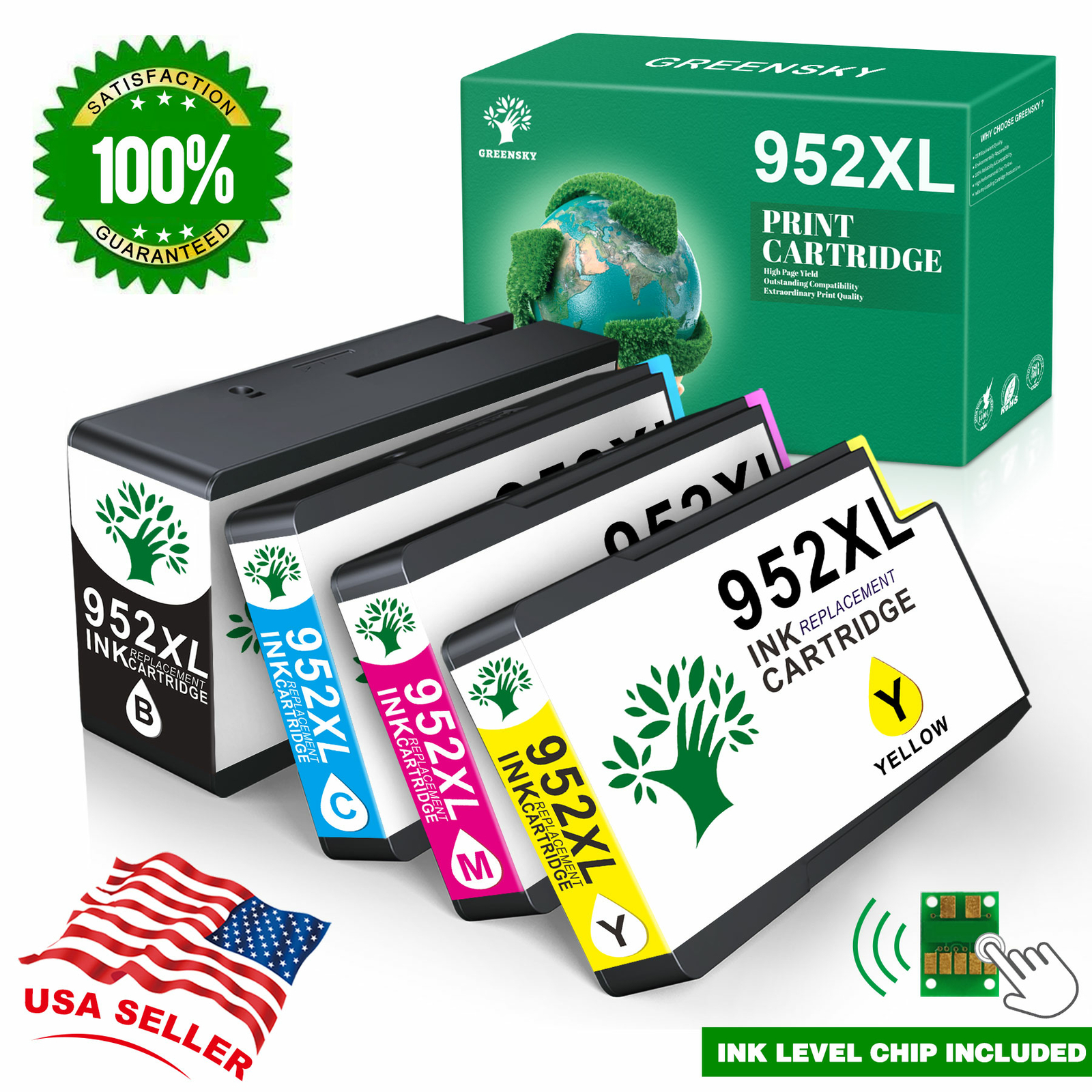 4PK 952XL 952 XL Ink Compatible For HP OfficeJet Pro 8715 8716 8720 8725 8702