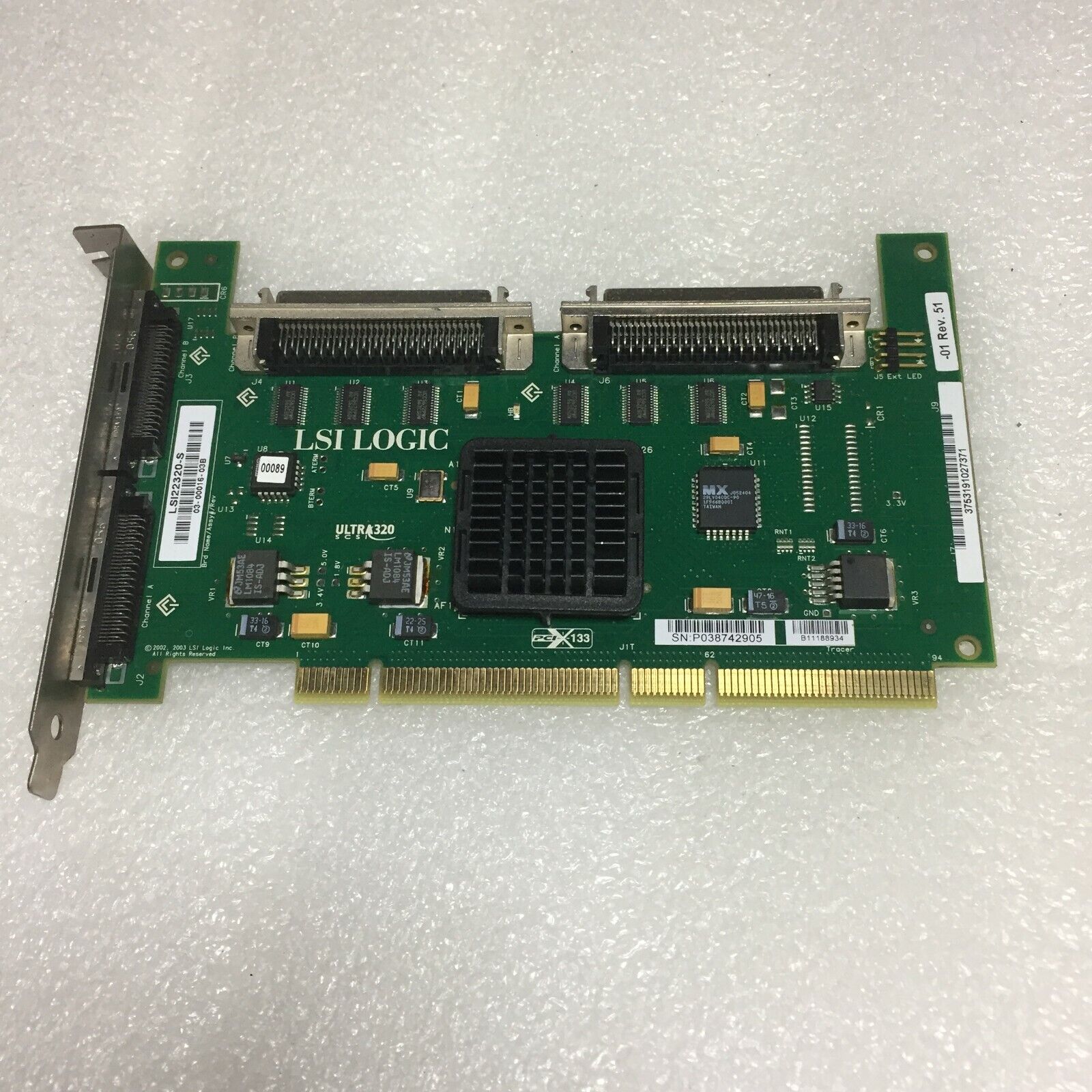 LSI Logic LSI22320-S SCSI Ultra320 PCI-X Dual Adapter Controller Card FREE S/H