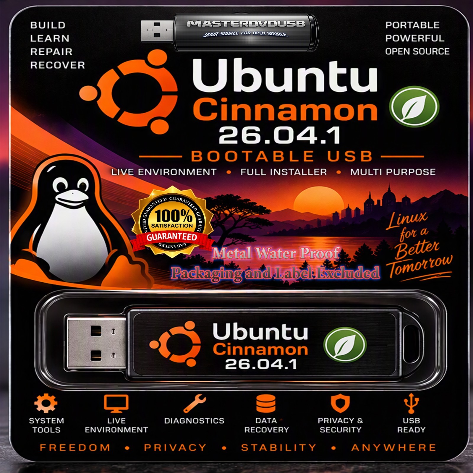 Ubuntu Cinnamon 26.04.1 Bootable USB | Live USB & Installer | SHA256 Verified