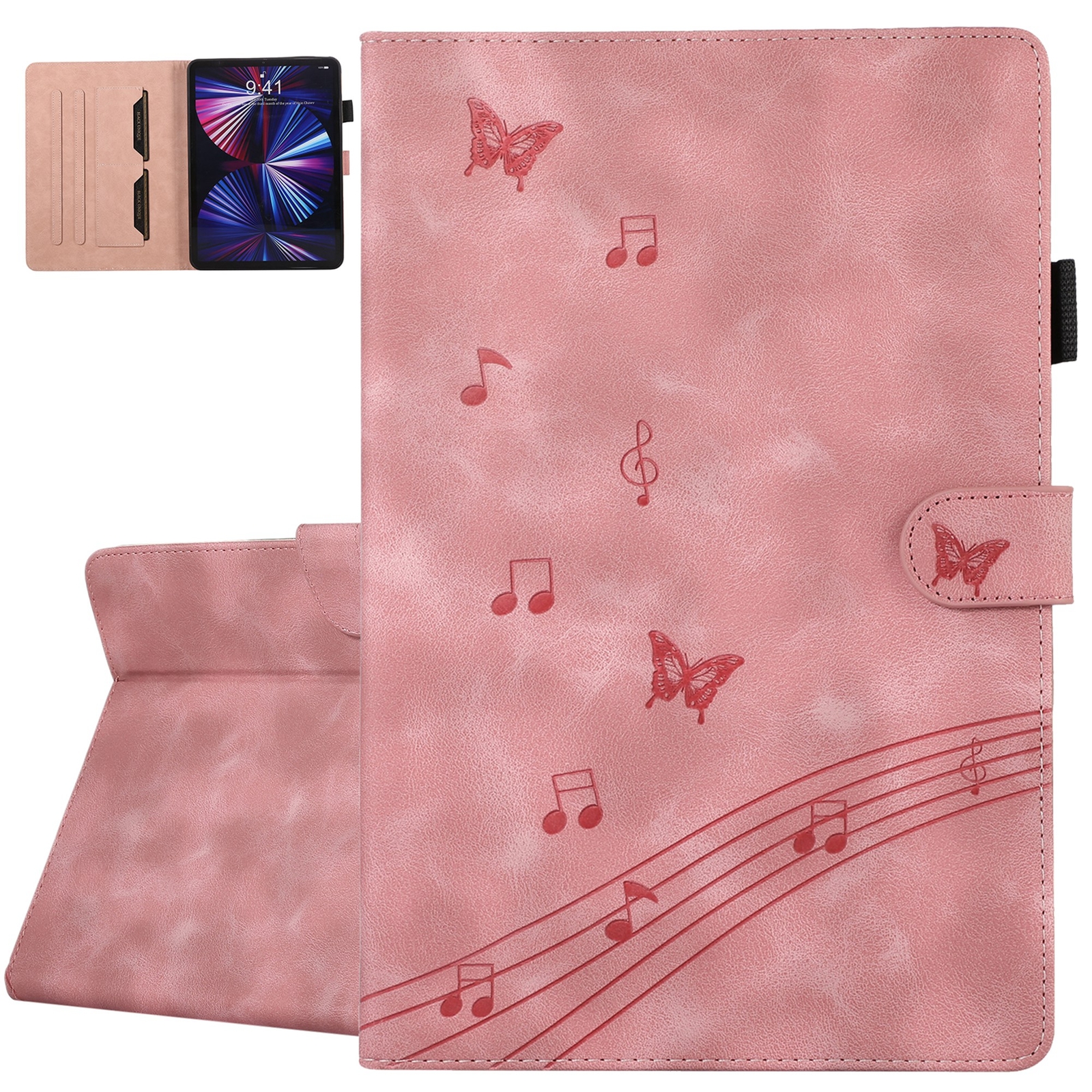 For Lenovo Tab M10 Plus M9 M8 Embossed PU Leather Card Slots Wallet Folio Case