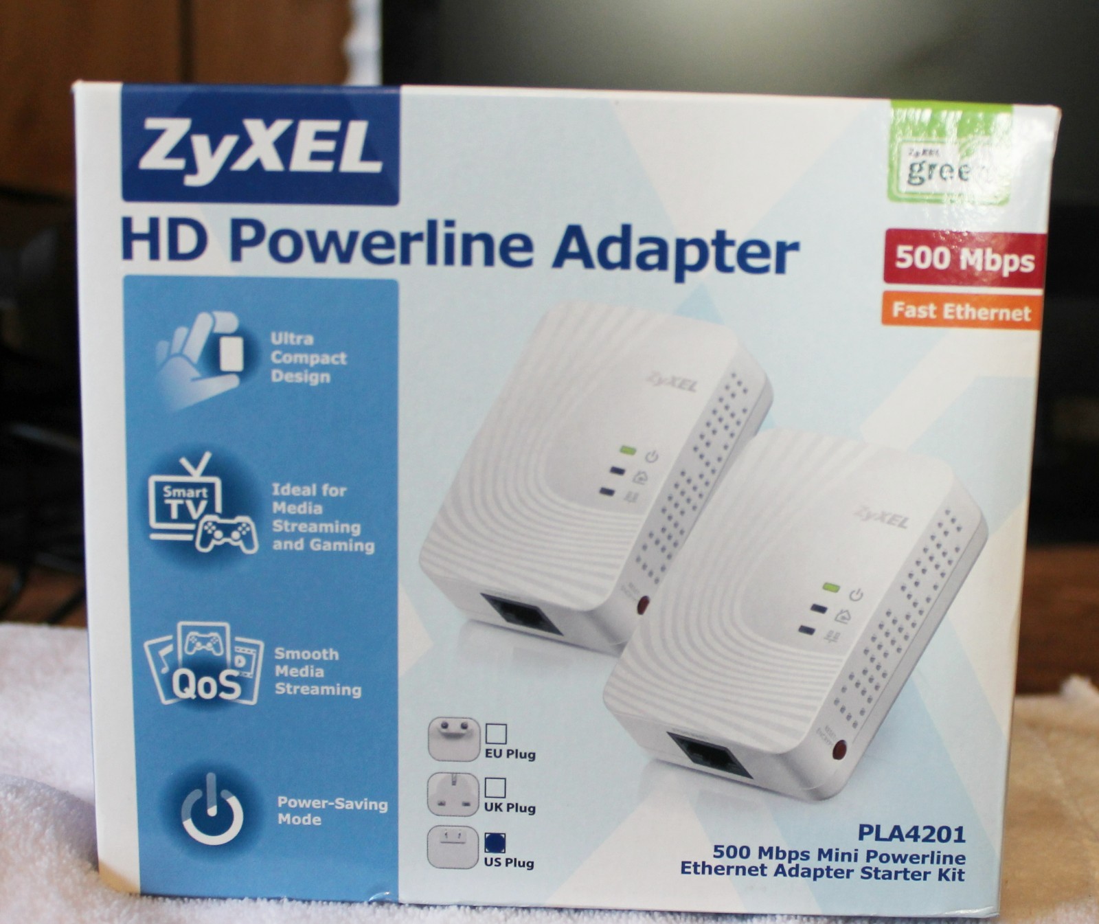 Zyxel PLA4201 Kit - HD Powerline Adapter 500 Mbps -  Ethernet Adapter