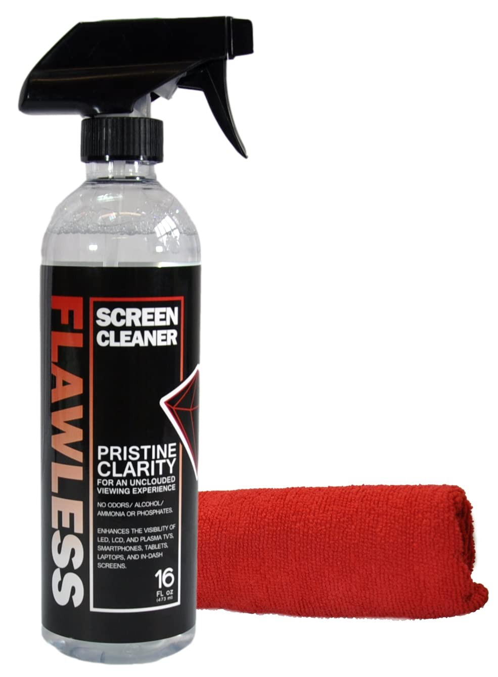 Flawless Screen Cleaner Spray with Microfiber Cleaning Cloth for LCD, LED Displa