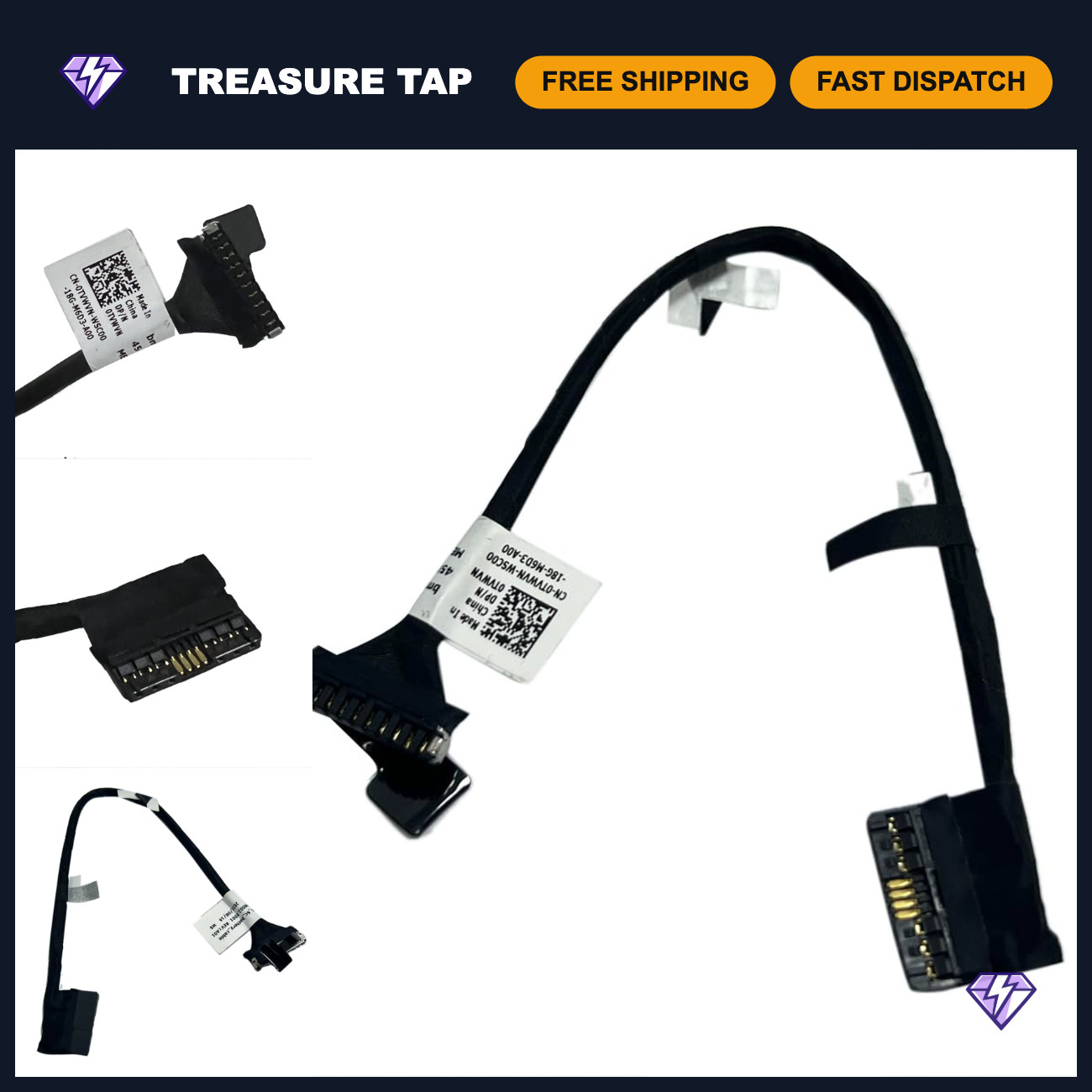 Replacement Battery Power Cable for Dell Latitude 5521 - High-Quality Charger