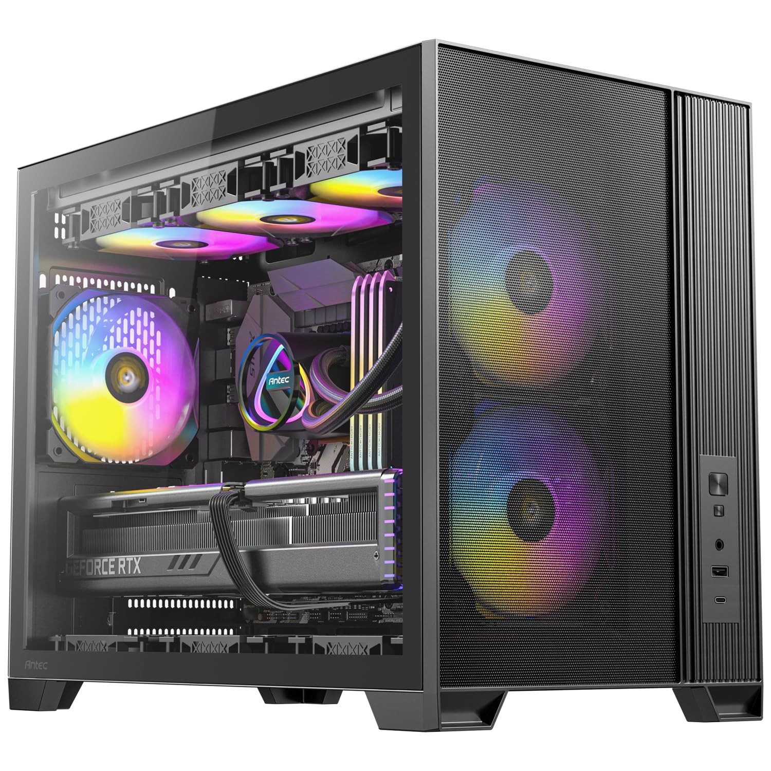 Flux M, 3 x 120 PWM ARGB,3 x 120 PWM Reverse Fans Included, Vertical Airflow ...