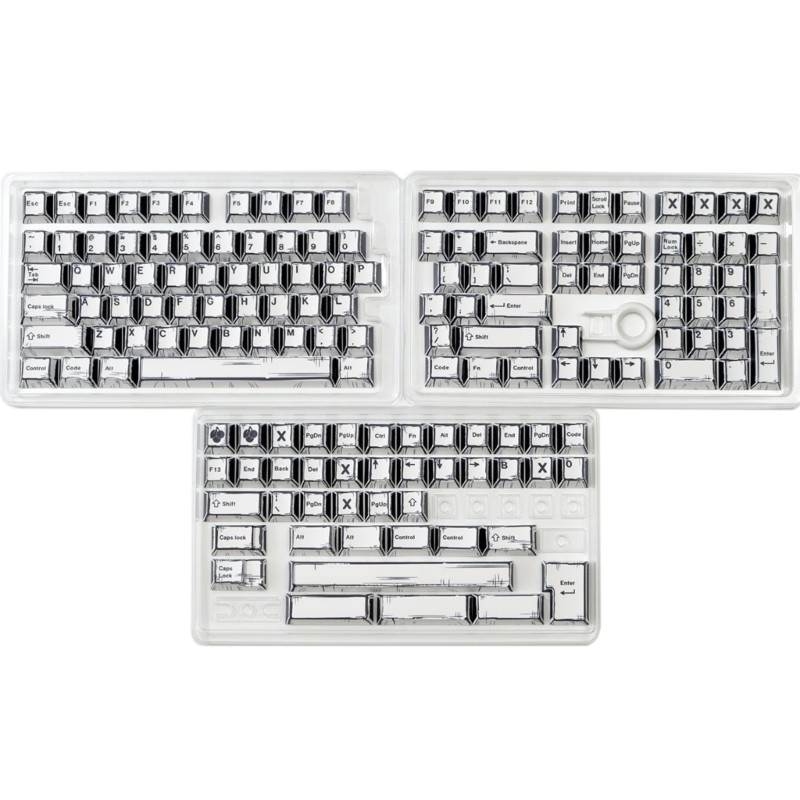 149PCS Keycaps Unique Black And White Keycap Set Fade Resistant PBT