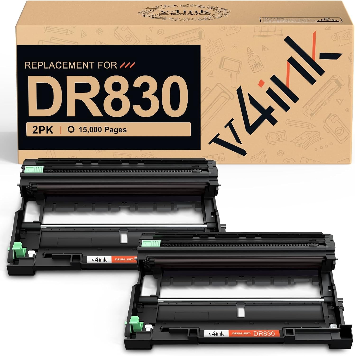 2PK DR830 DR-830 Drum Unit Compatible Brother DCP-L2640DW HL-L2400D HL-L2405W