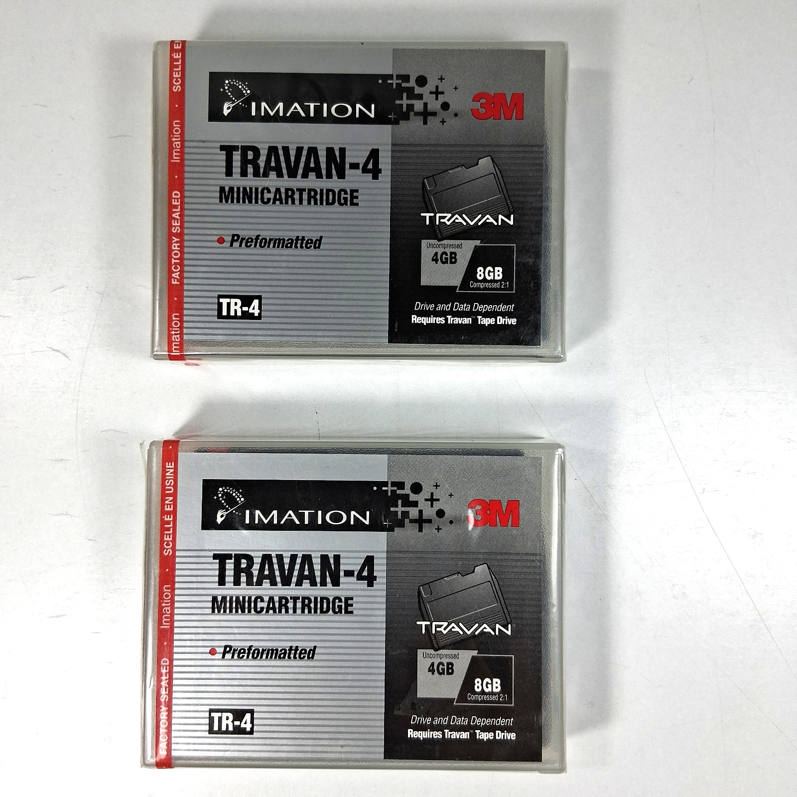 Lot of 2 IMATION TRAVAN NS 8GB TR-4 Data Cartridges - BRAND NEW