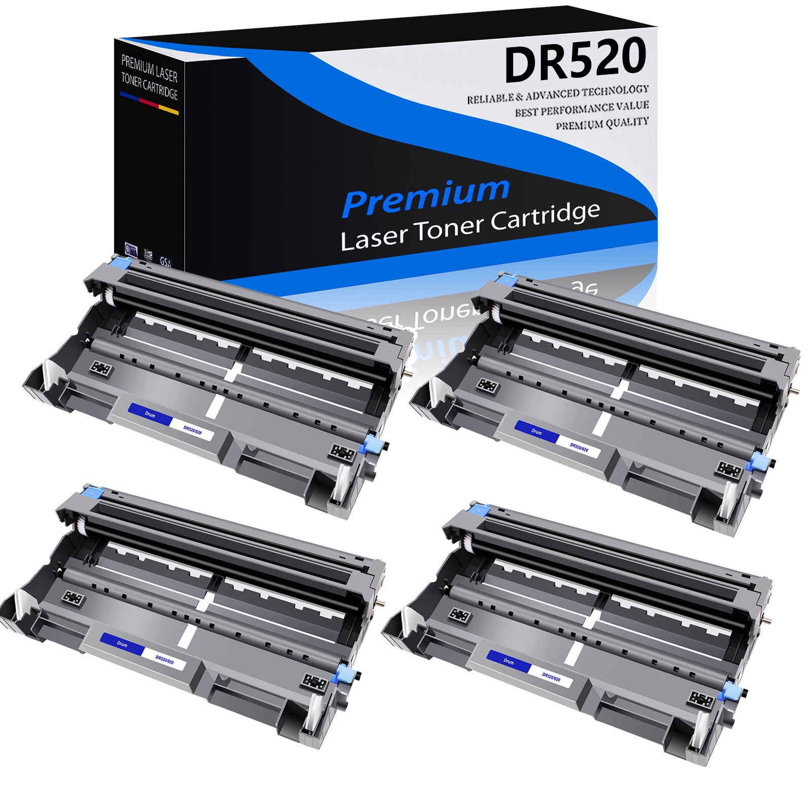 4 Pack DR-520 DR520 Drum Compatible for Brother MFC-8670DN 8860DN 8870DW HL-5240