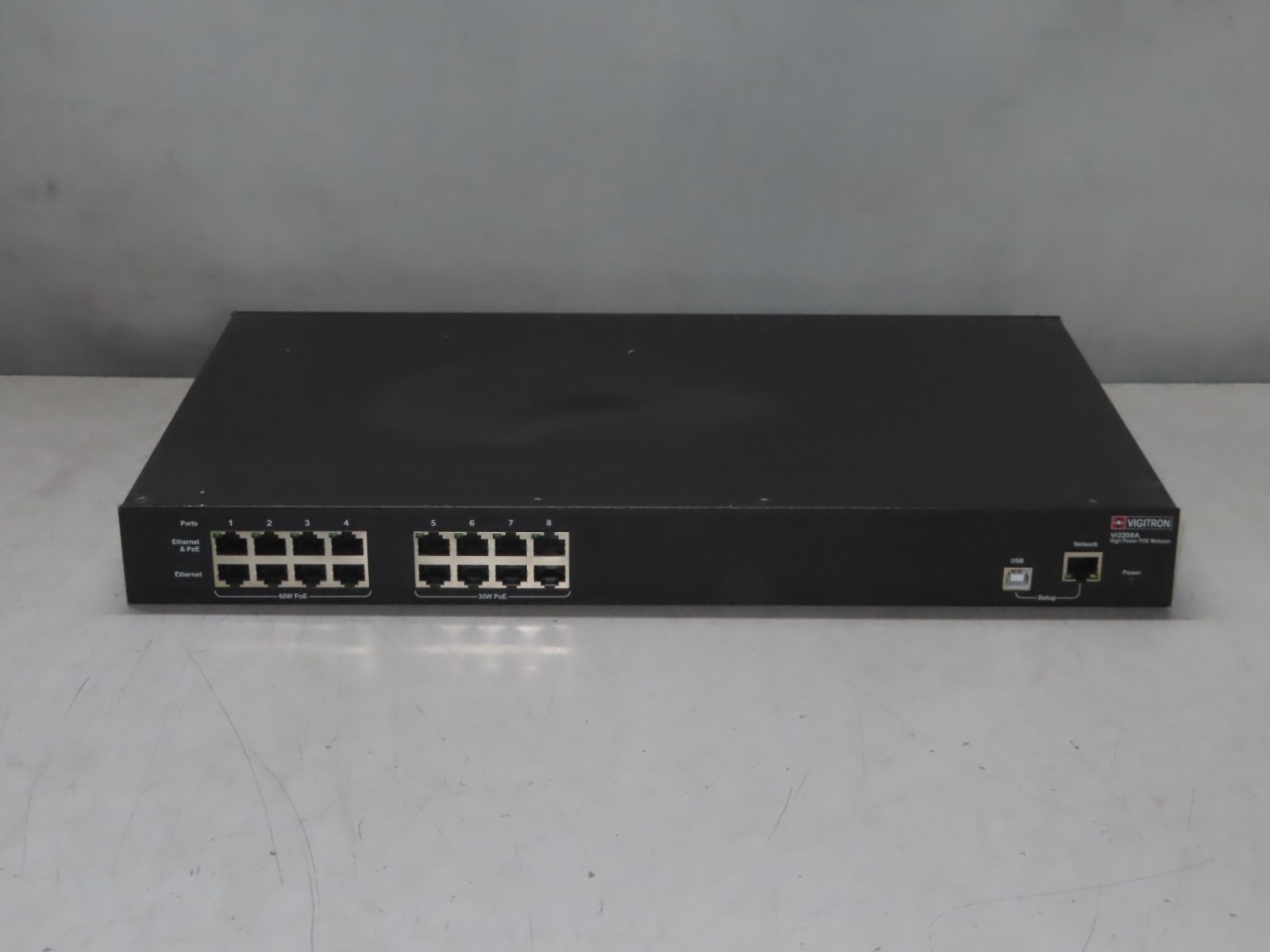 Vigitron - MaxiiPower - Managed 8-port High-Power UPoE+ Midspan - Vi2208A