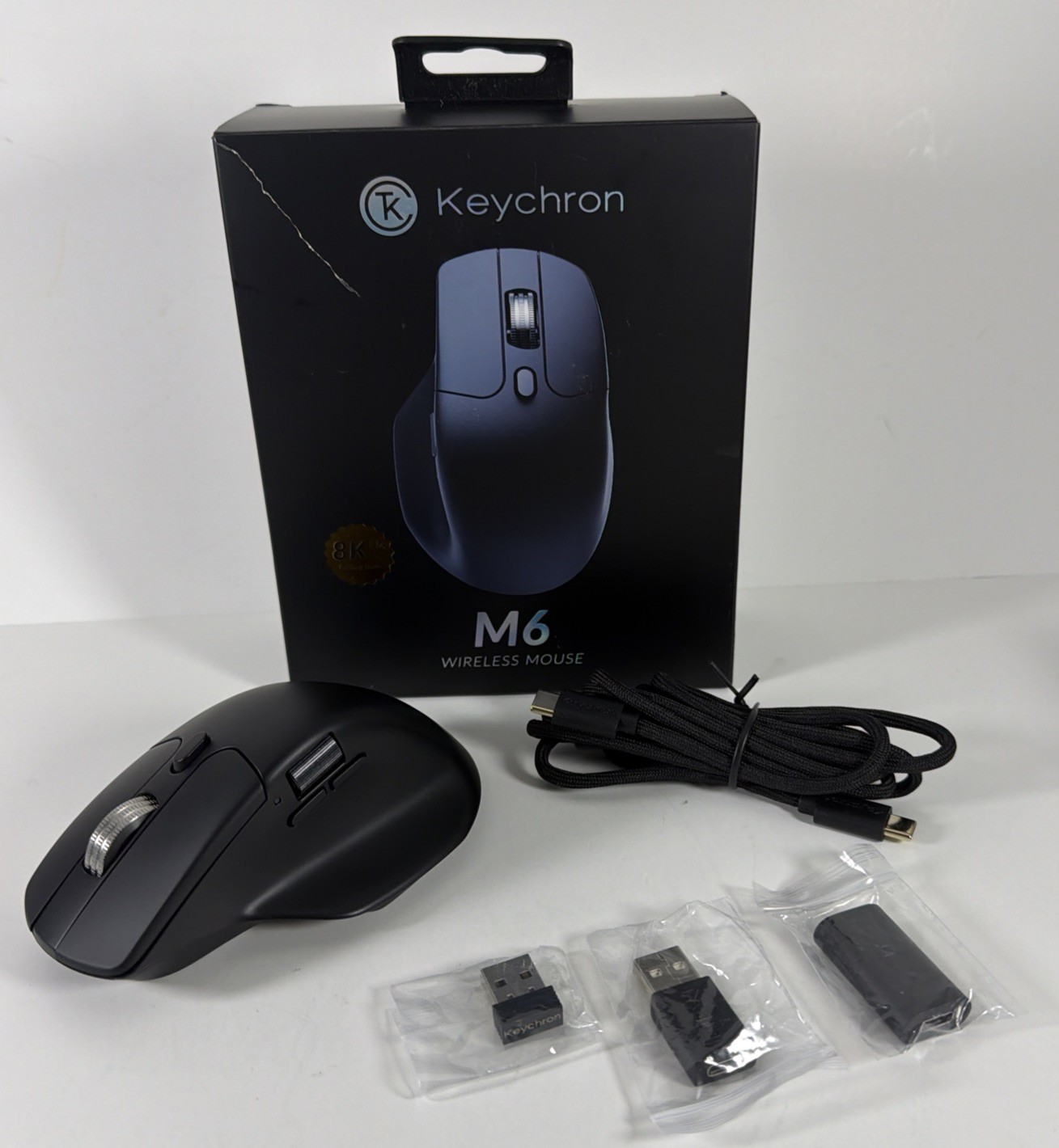 Keychron M6 Multi-Device Bluetooth Wireless Mouse - Black - Open Box