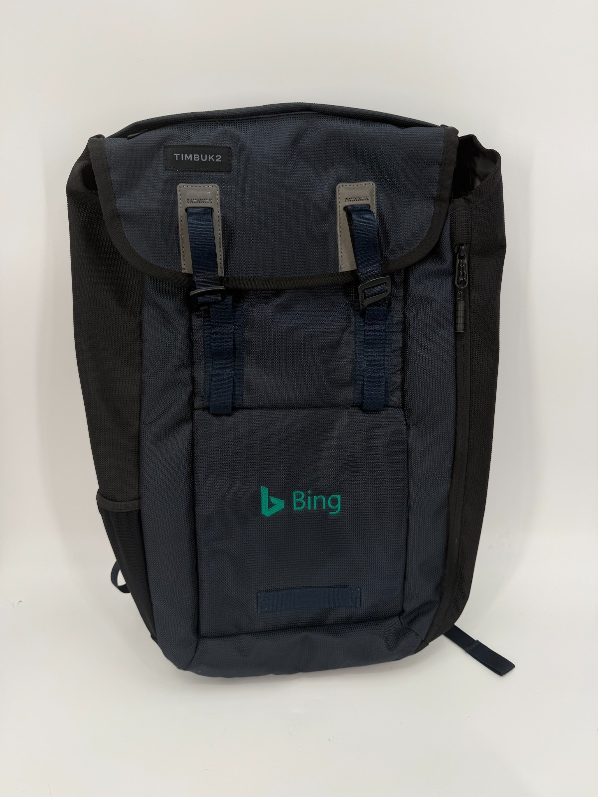 Timbuk2 Leader Backpack Dark Blue Foldover Commuter Bag Microsoft Bing Logo