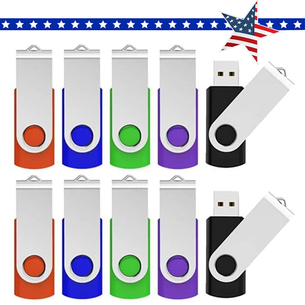 5/10Pack USB 2.0 Flash Drive Swivel Thumb Drive Pen Drives 1G/2G/4G/16G/64G Lot
